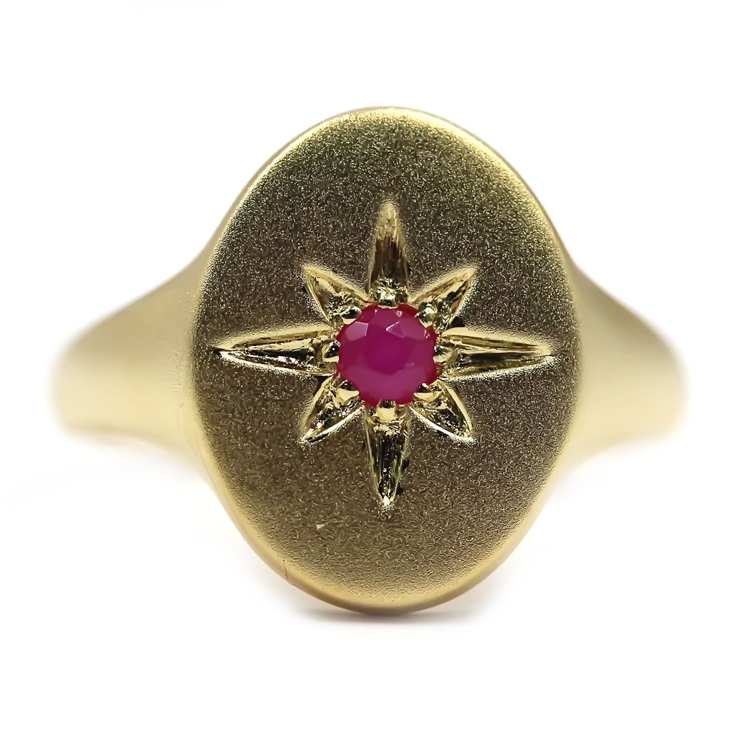 Sterling Silver Over Gold Plated Blue Sapphire And Thai Ruby Gemstone Rings