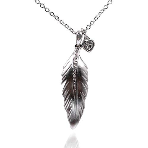 925 Sterling Silver Diamond (0.07 cttw HI Color, I1-I2 Clarity) Pendant Necklace, 18"