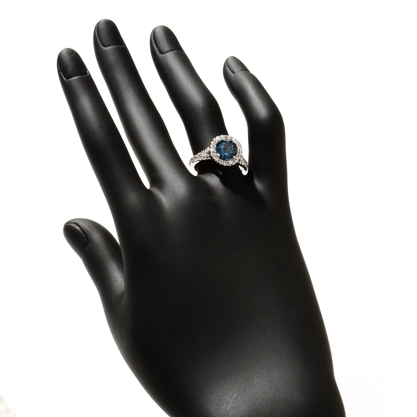 Pinctore Sterling Silver 4.01ctw London Blue Topaz Solitaire w/ accent Rings