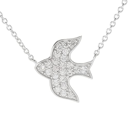 Pinctore 925 Sterling Silver White Natural Zircon Gemstone Pendants