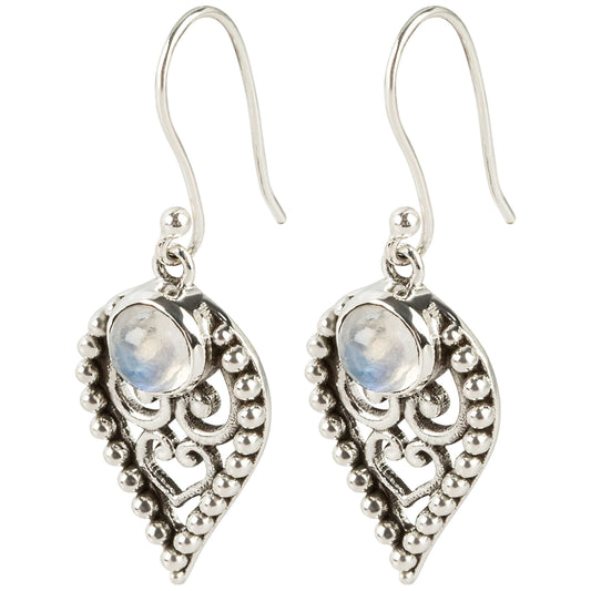 925 Sterling Silver Rainbow Moonstone Dangle And Drop Earrings