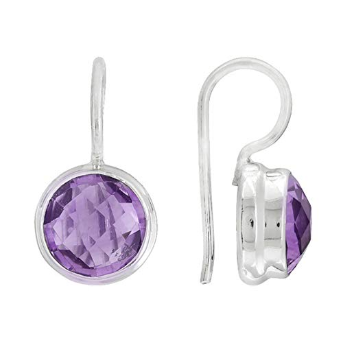 925 Sterling Silver Brazilian Amethyst Gemstone Earrings