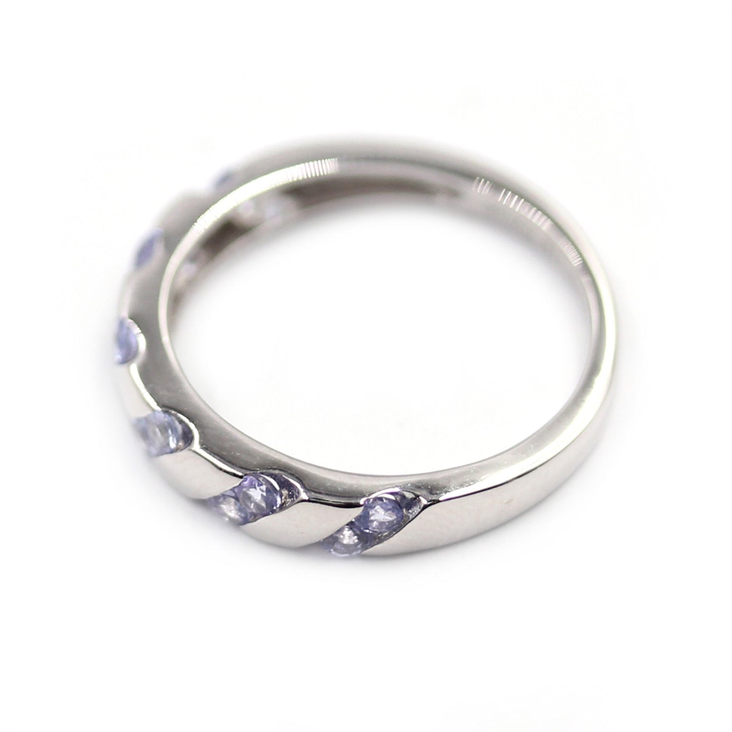 925 Sterling Silver Tanzanite Eternity Band Ring