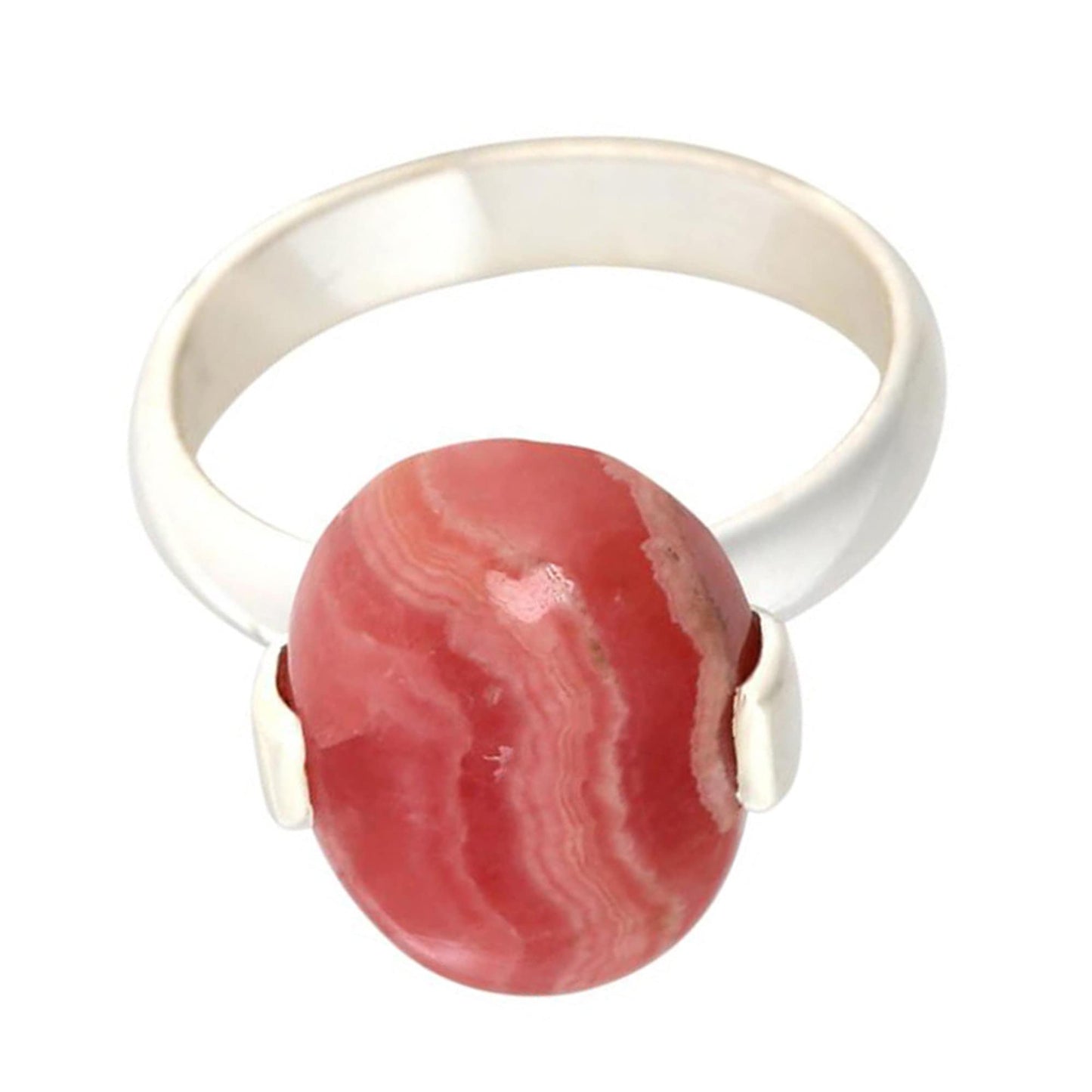 Natural Rhodochrosite Gemstone Ring 925 Sterling Silver Ring Boho And Hippie Ring For Women Solitaire Ring Fine Jewelry Gift For Her