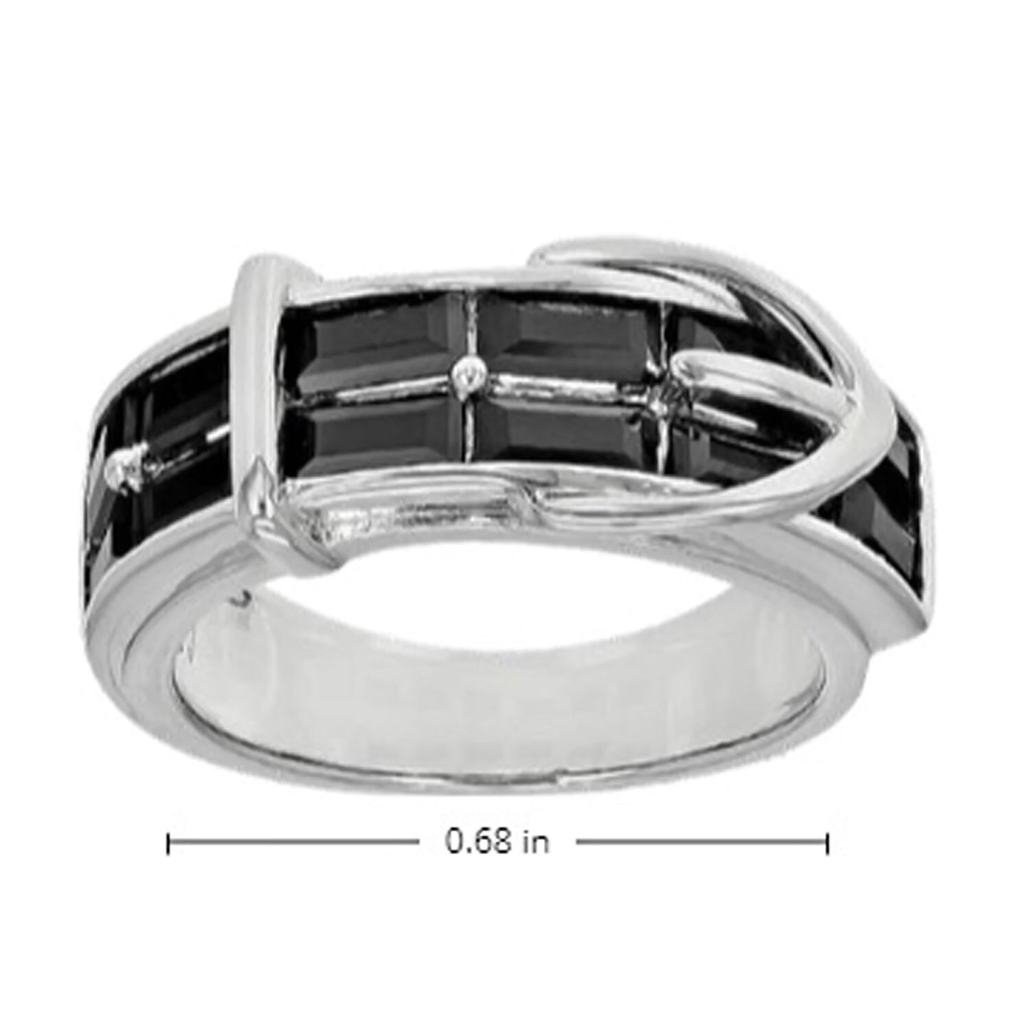 Sterling Silver Black Spinel Gemstone Band Rings