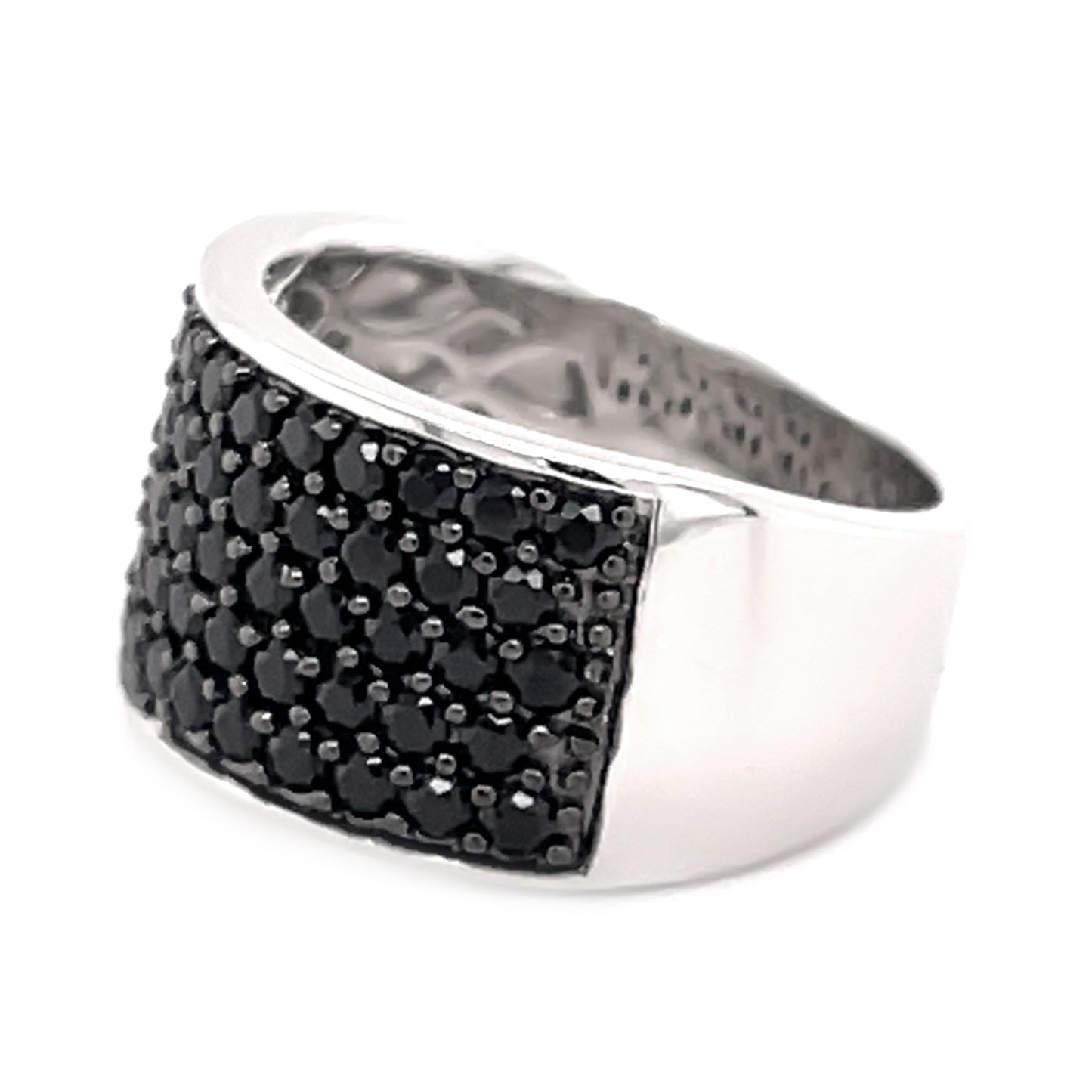 925 Sterling Silver Black Spinel Gemstone Band Rings