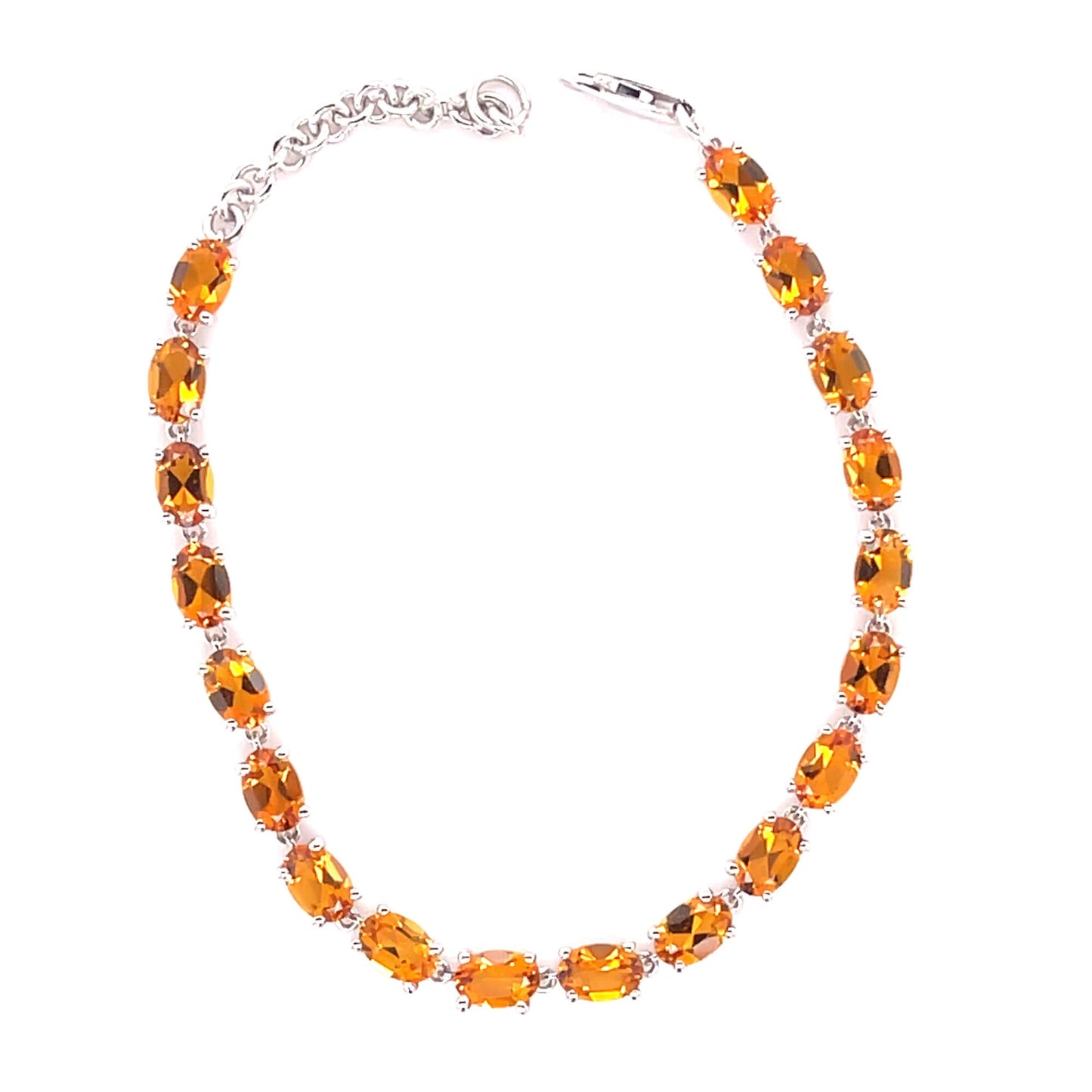 Sterling Silver Multi Gemstone Link Chain Bracelets For Women's And Girls