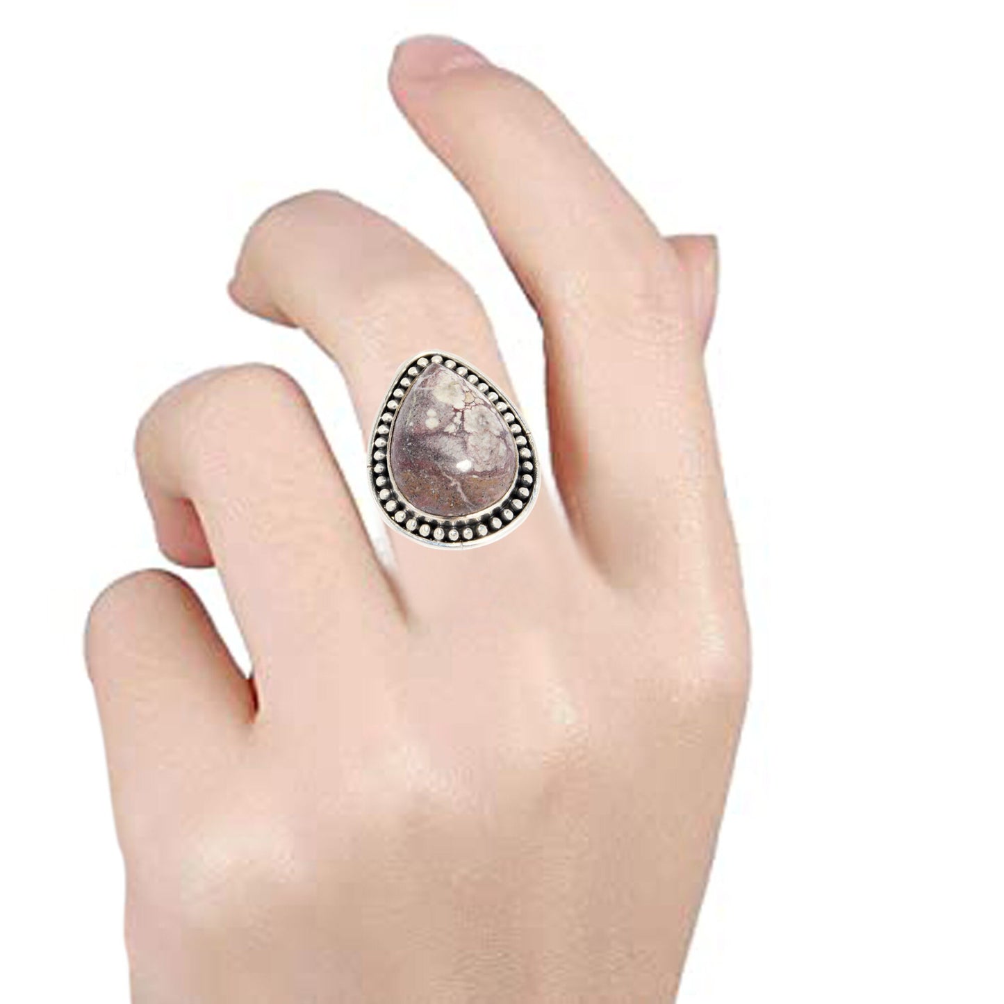 925 Sterling Silver Kingman Turquoise Gemstone Solitaire Ring