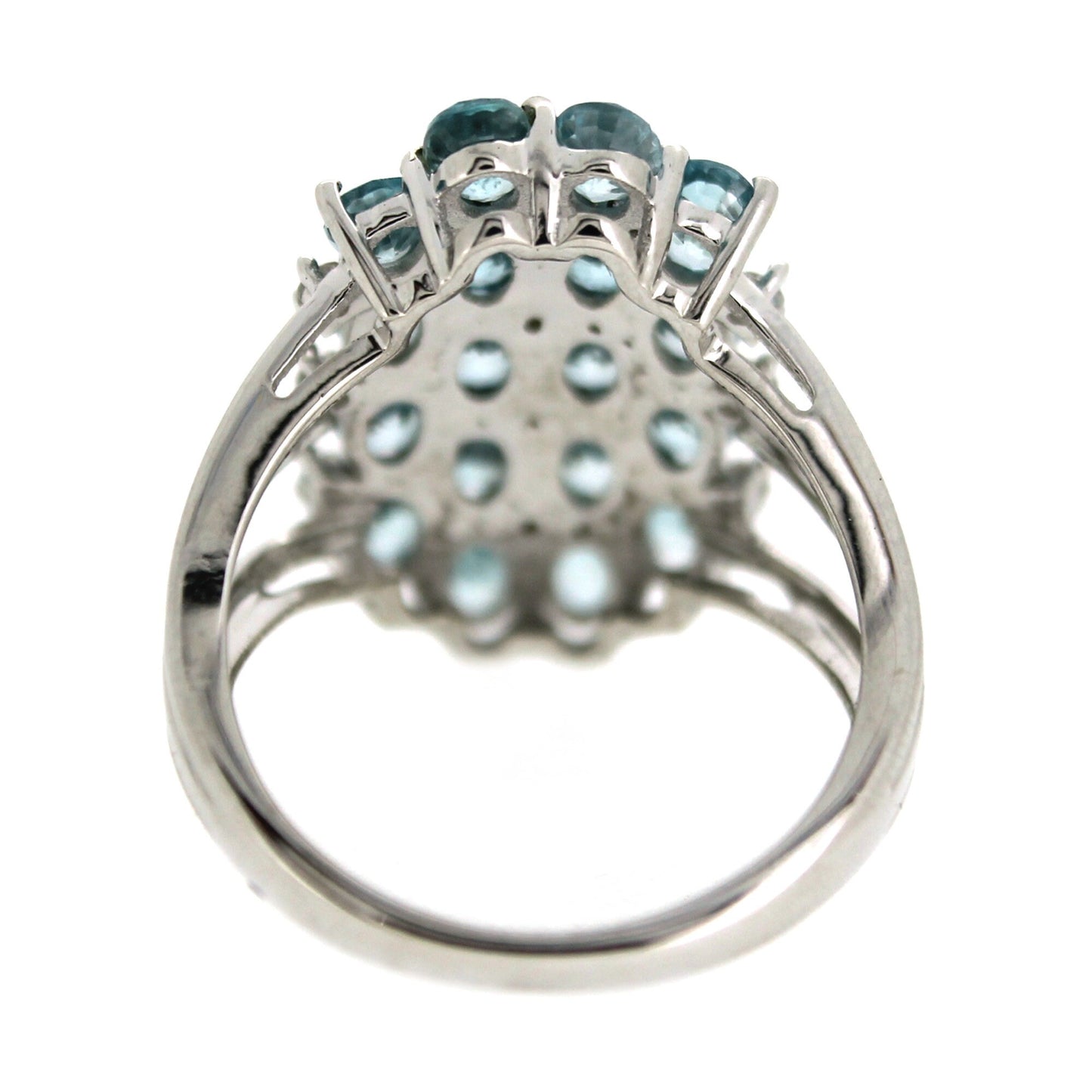 925 Sterling Silver Blue Zircon Gemstone Ring