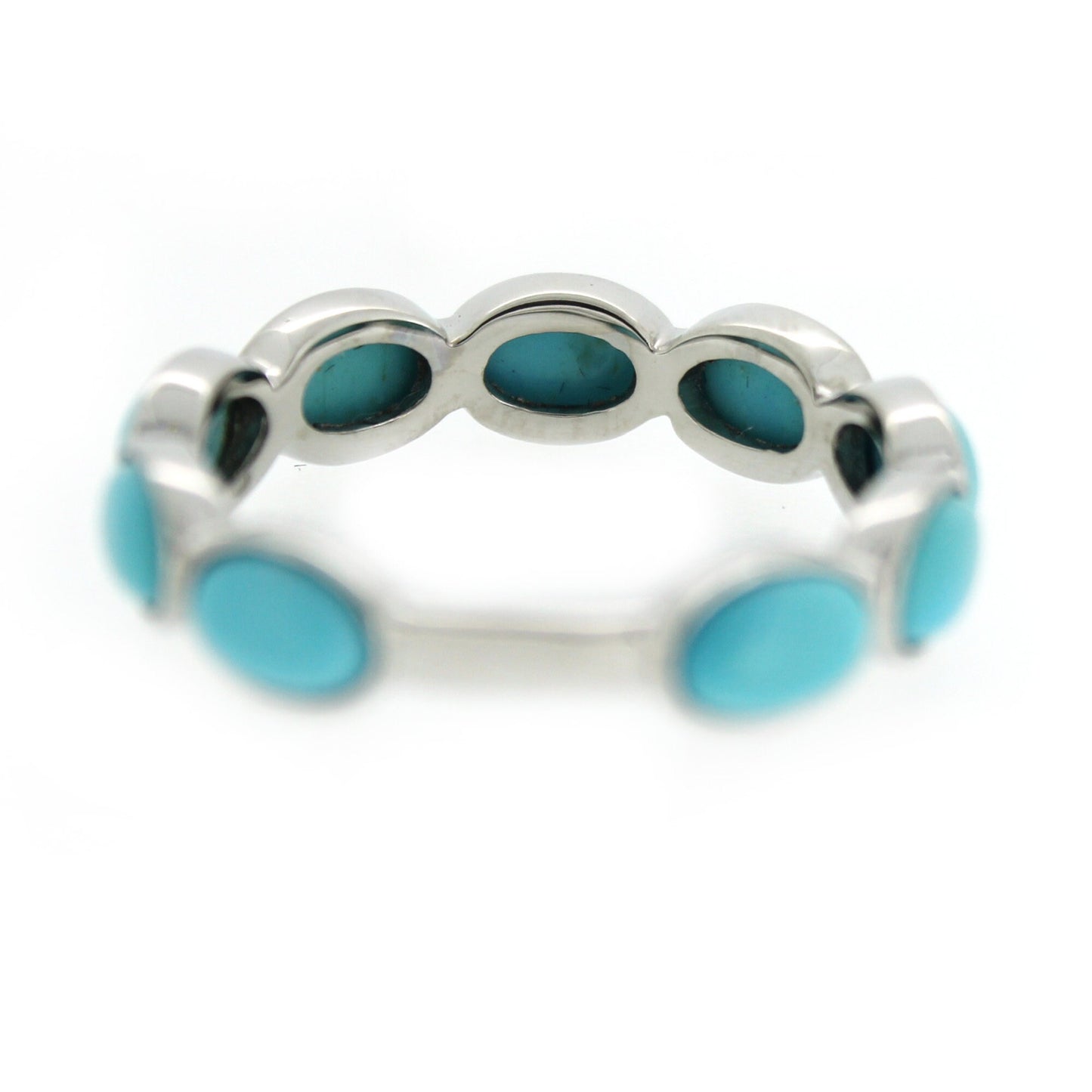 925 Sterling Silver Campitos Turquoise Gemstone Band Ring
