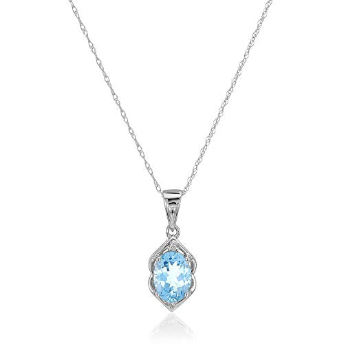 925 Sterling Silver Sky Blue Topaz, White Natural Zircon Pendants