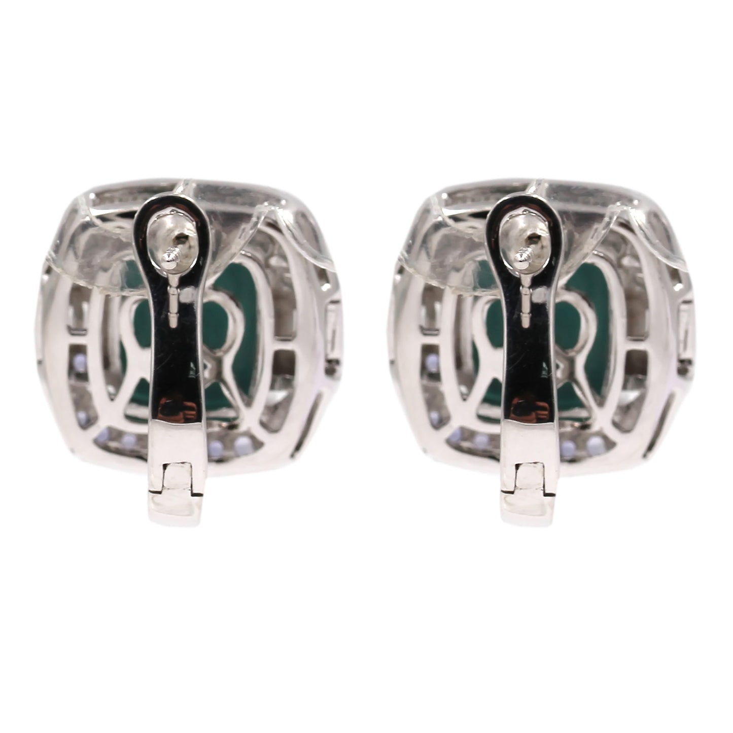 925 Sterling Silver Kingman Turquoise,White Topaz,Iolite Earrings