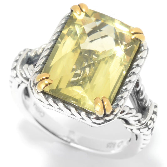 925 Sterling Silver Ouro Verde Gemstone Solitaire Ring