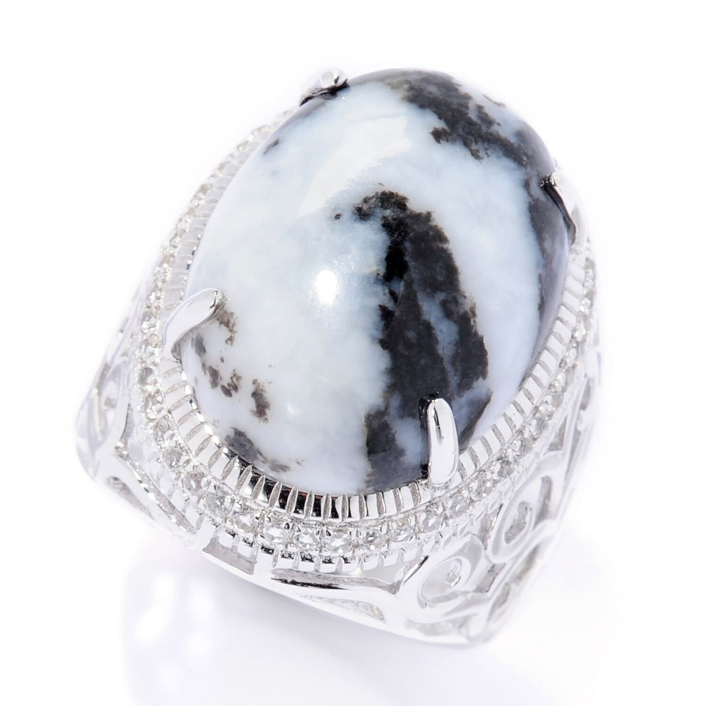 925 Sterling Silver White Buffalo Gemstone Solitaire Rings