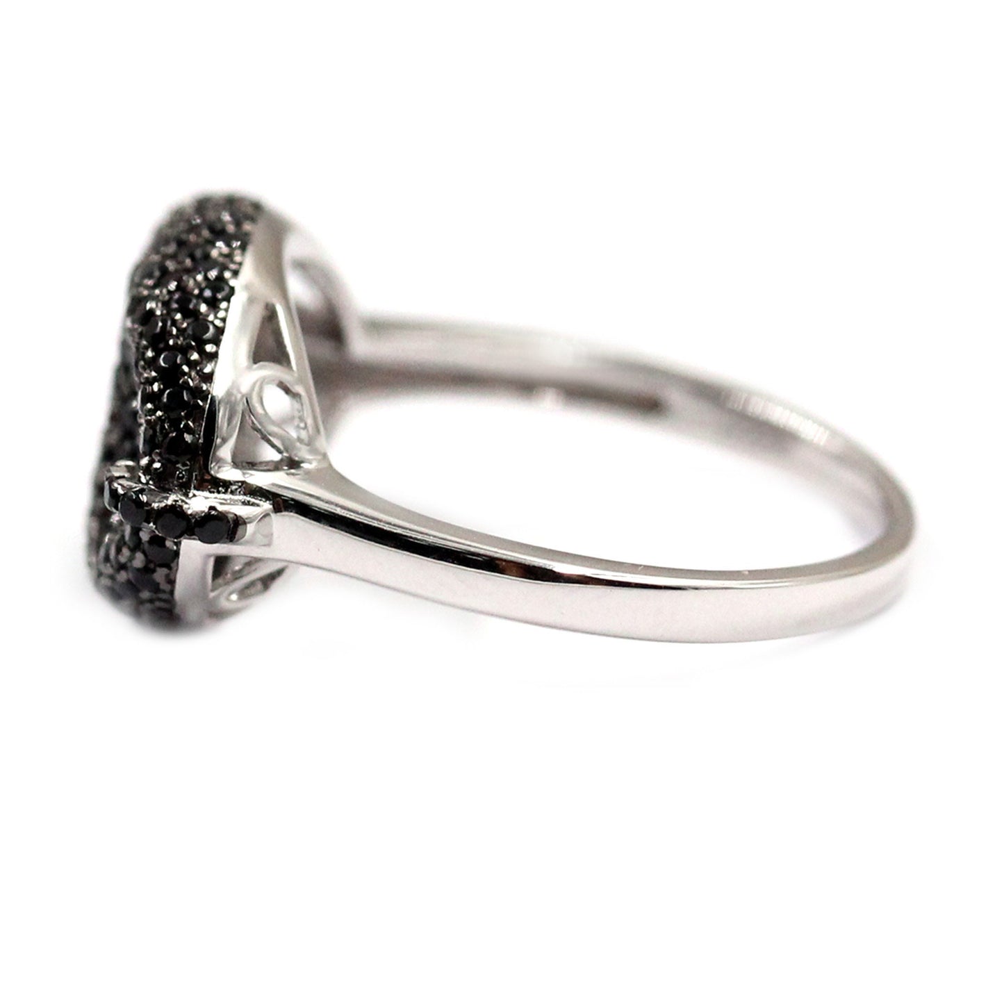 925 Sterling Silver Black Spinel Cluster Ring