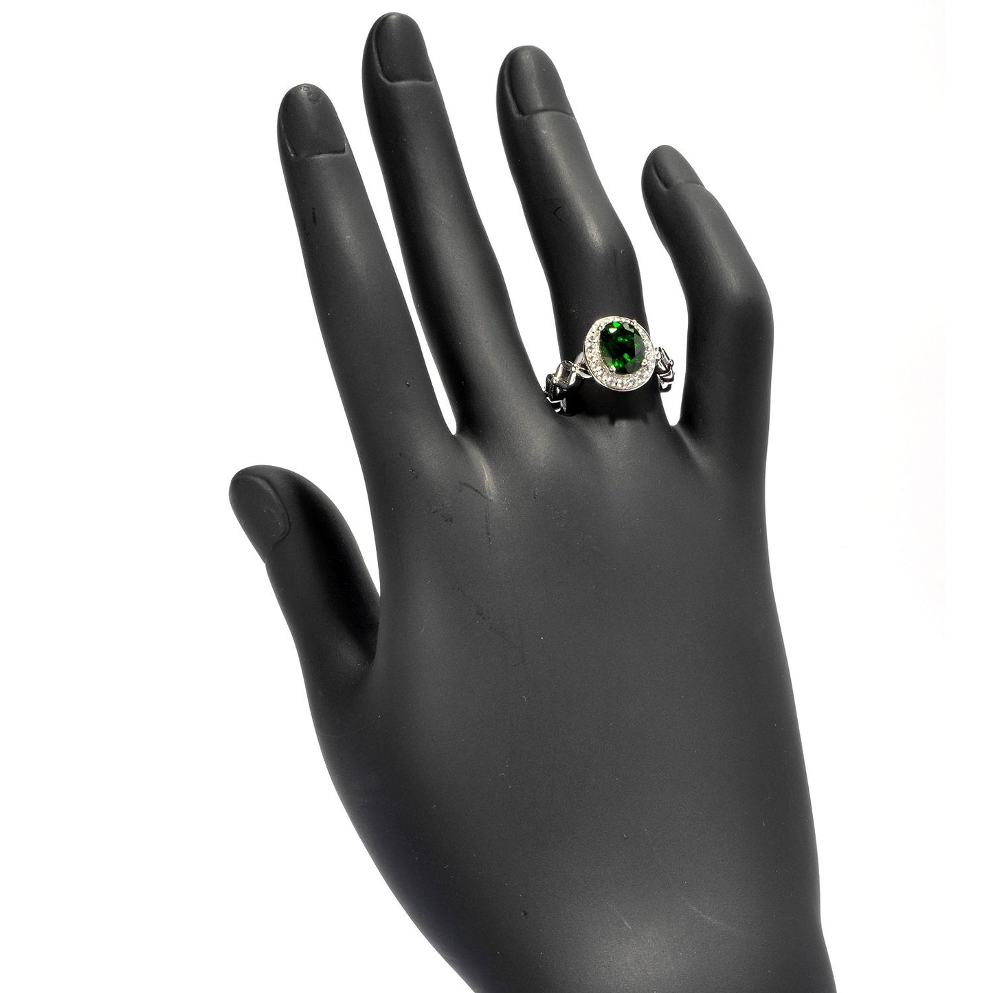 Pinctore 18K Yellow Gold Plated Over Silver 2.74ctw Chrome Diopside Solitaire Ring