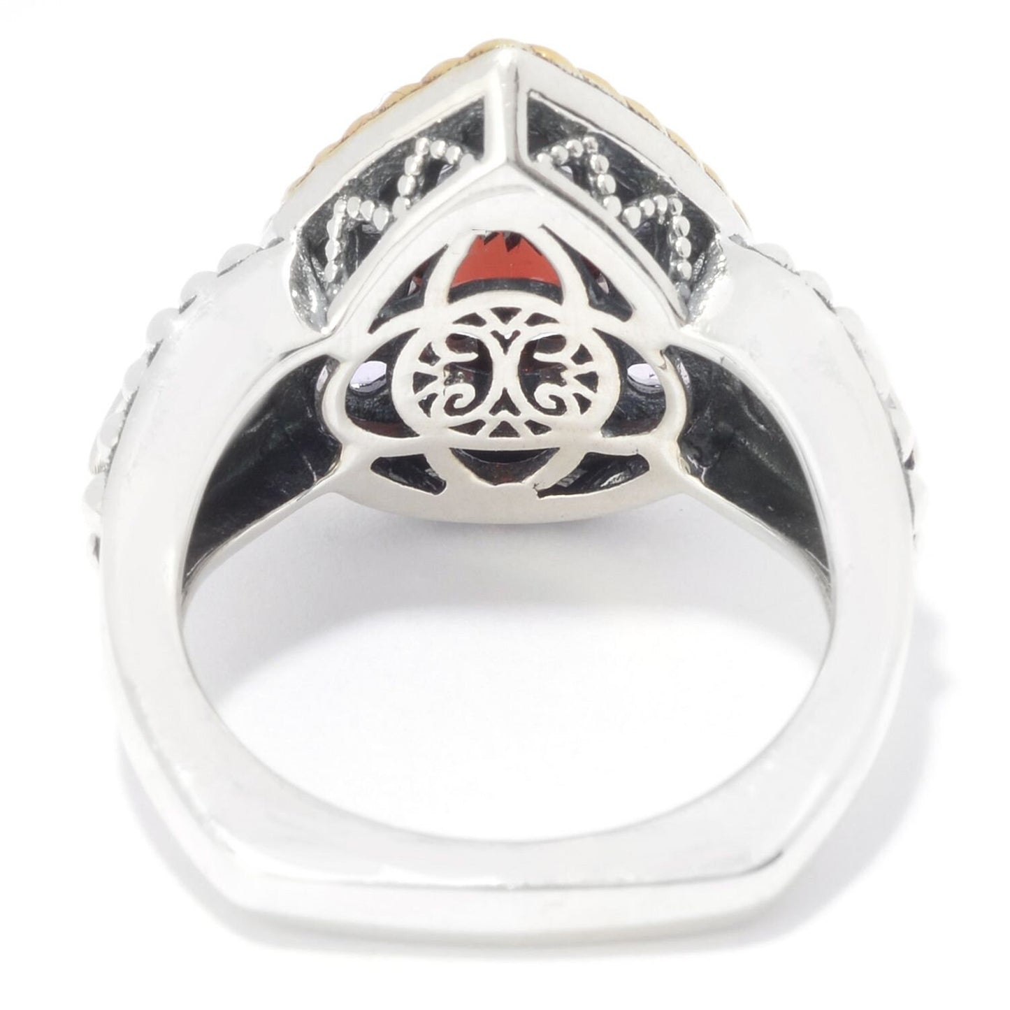 925 Sterling Silver Red Garnet Gemstone Solitaire Ring