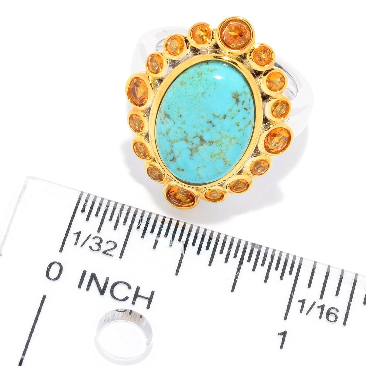 925 Sterling Silver Mine#8 Turquoise And Citrine Gemstone Cocktail Rings