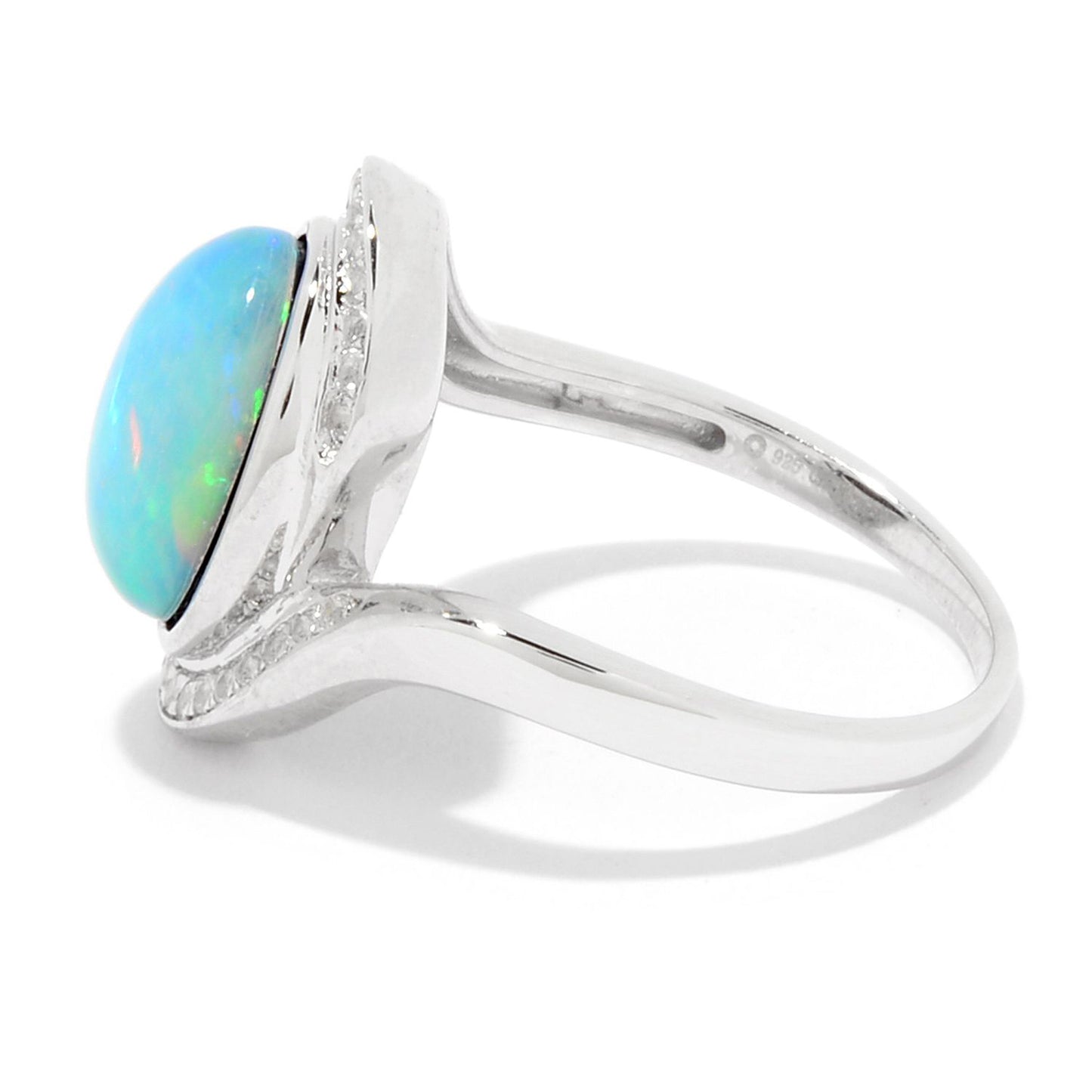 925 Sterling Silver Ethiopian Opal Doublet Gemstone Ring