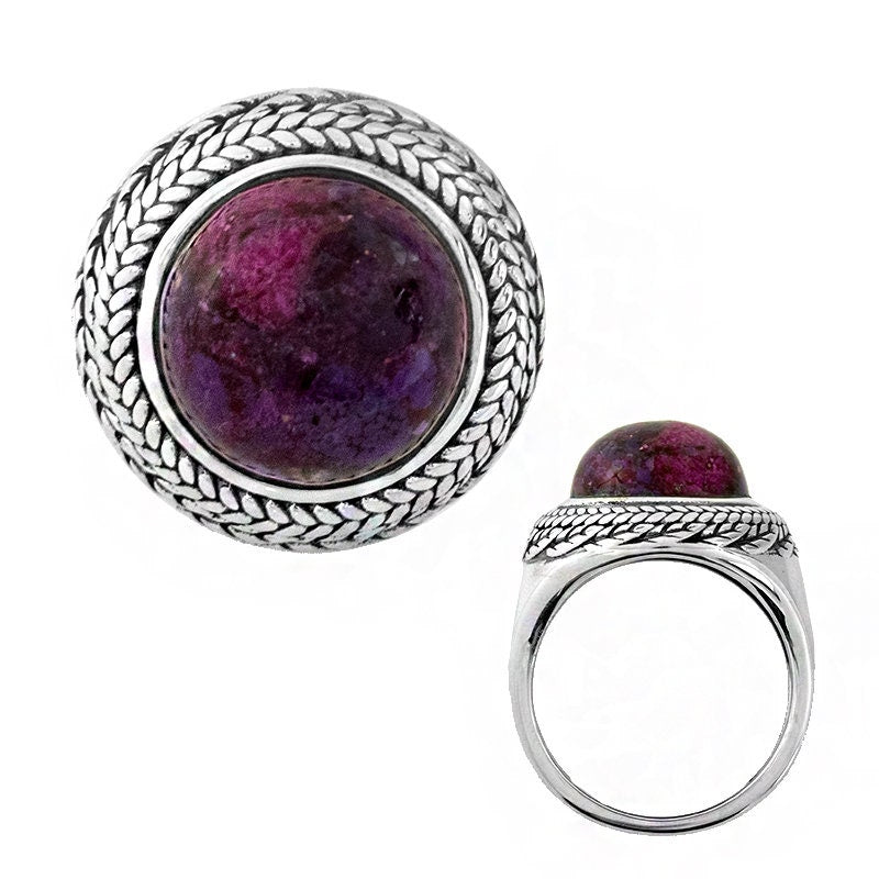 925 Sterling Silver Purple Mohave Gemstone Solitaire Rings