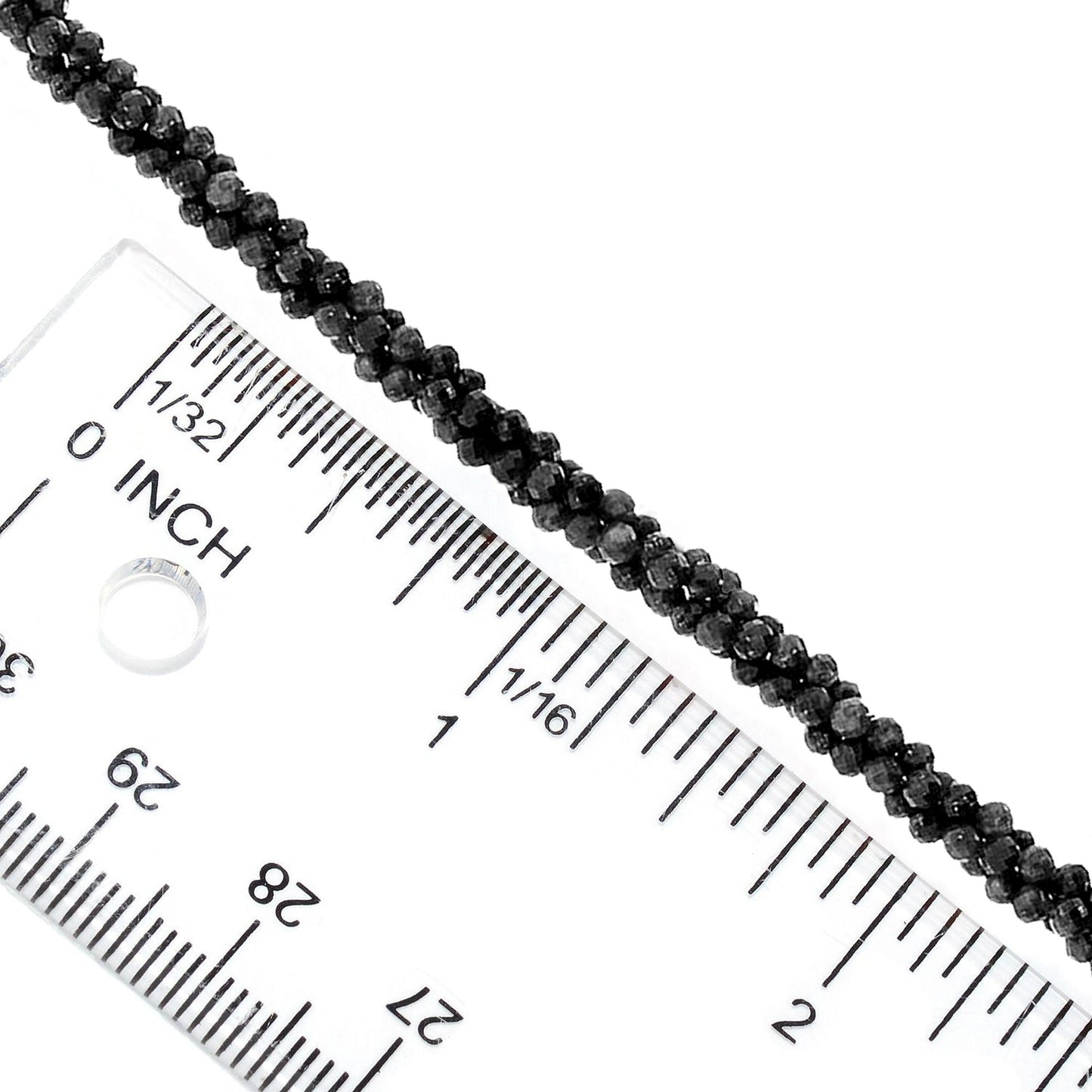 Natural Black Spinel Gemstone Round Beads Necklace, 18, 27, 36 Inches Black Spinel Faceted Beads Necklaces