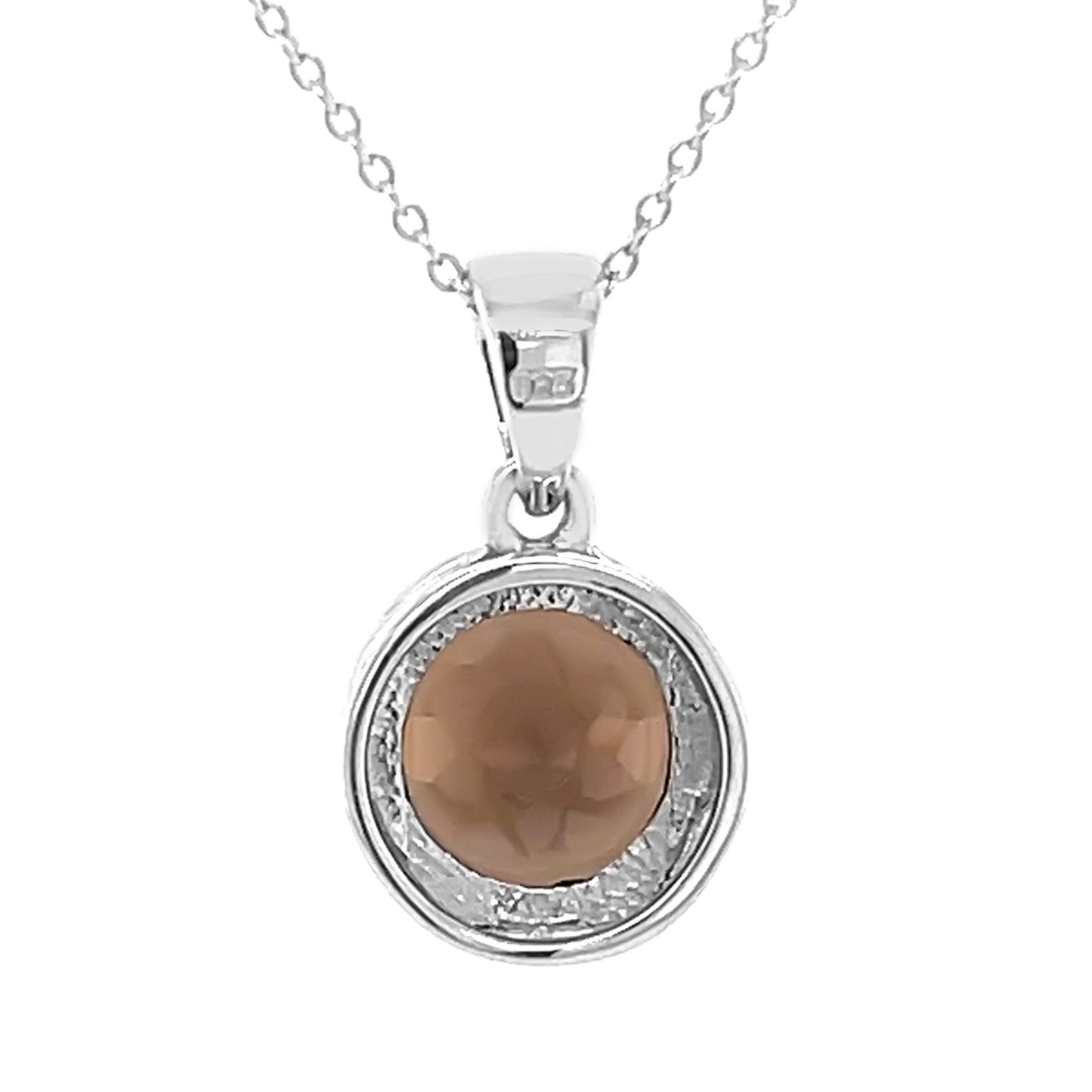 Sterling Silver Smoky Quartz Gemstone Pendant For Women's And Girls