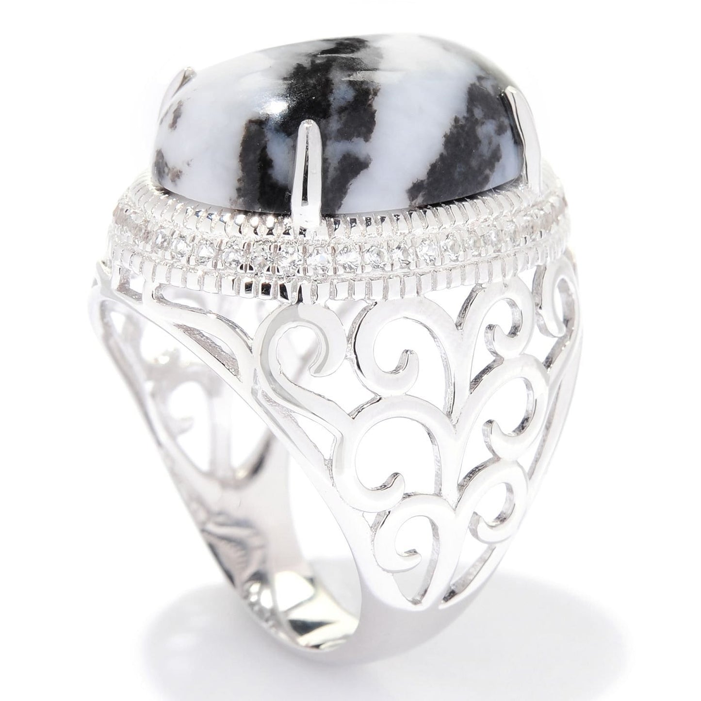 925 Sterling Silver White Buffalo Gemstone Solitaire Rings