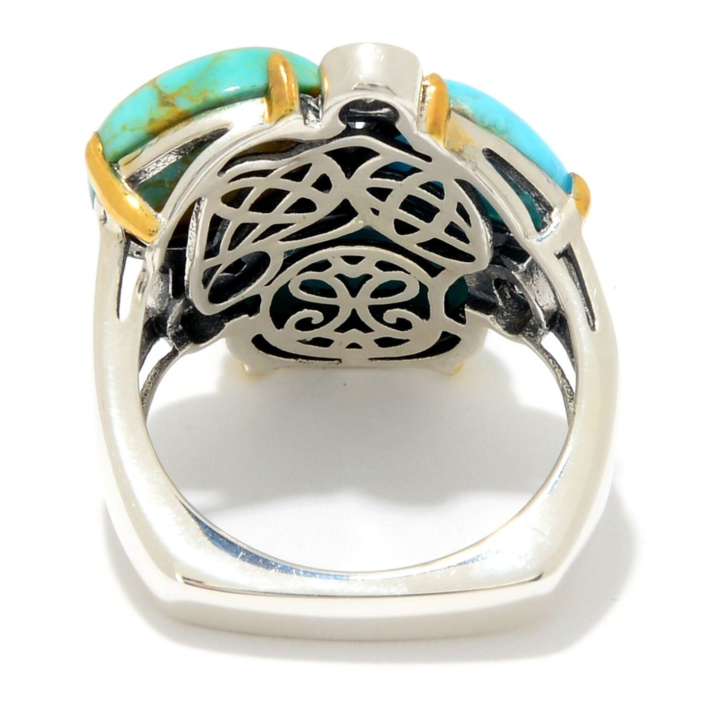 925 Sterling Silver Turquoise 3-Stone Ring