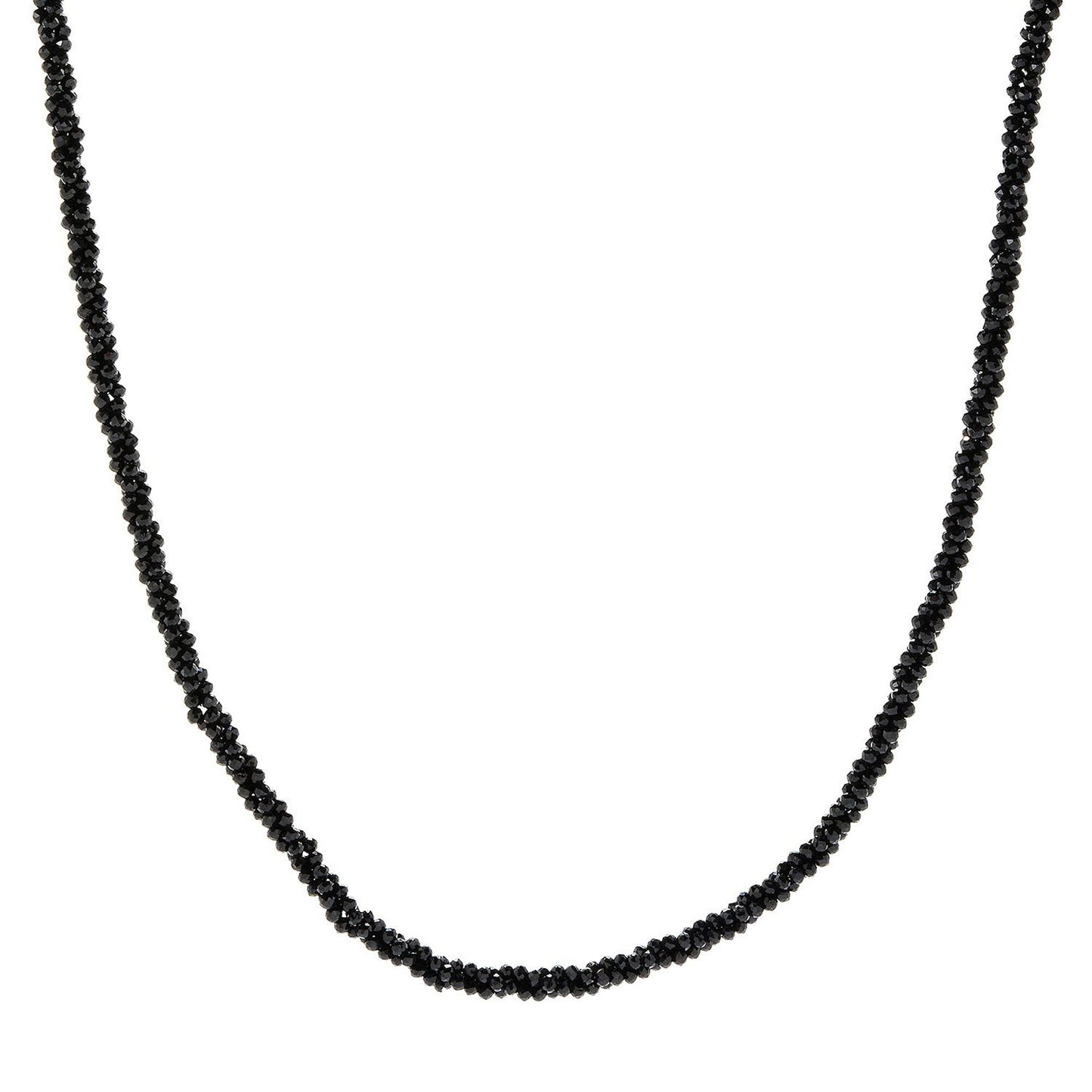 Natural Black Spinel Gemstone Round Beads Necklace, 18, 27, 36 Inches Black Spinel Faceted Beads Necklaces