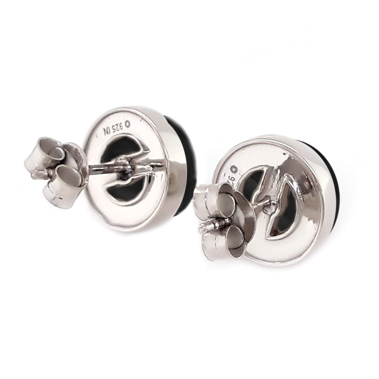 925 Sterling Silver Black Onyx Gemstone Stud Earrings