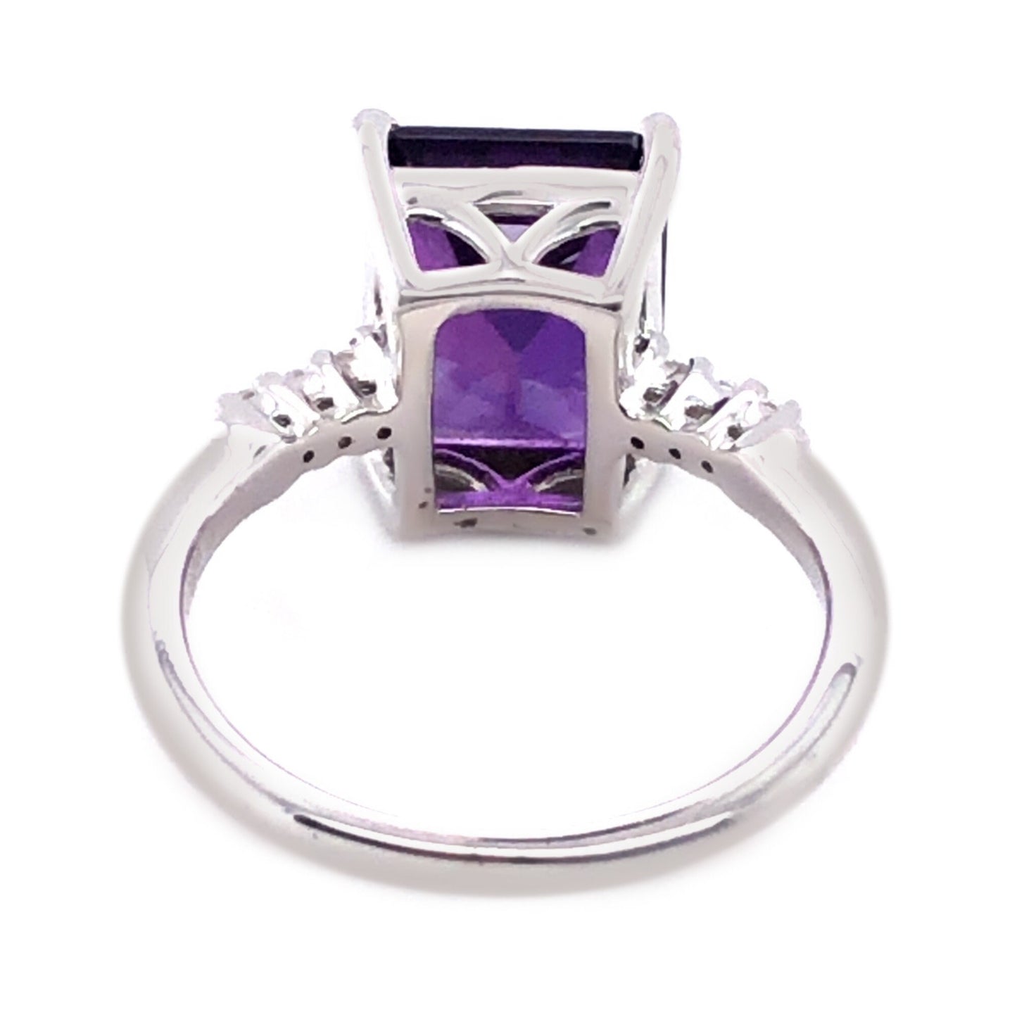 Sterling Silver African Amethyst, Pink Topaz, Sky Blue Topaz And White Topaz Gemstone Solitaire Rings