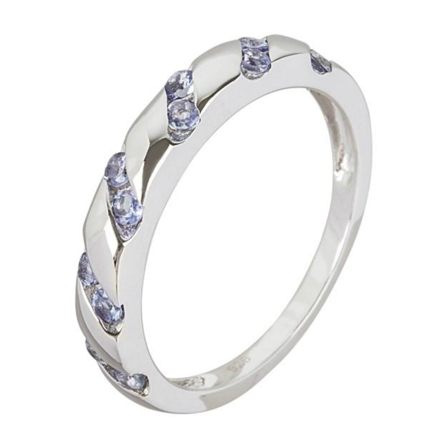 925 Sterling Silver Tanzanite Eternity Band Ring
