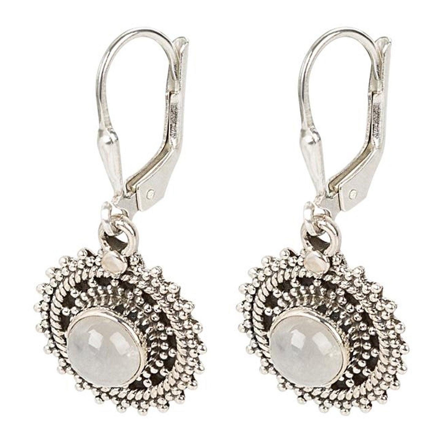 925 Sterling Silver Rainbow Moonstone dangle And Drop Earrings For Womens
