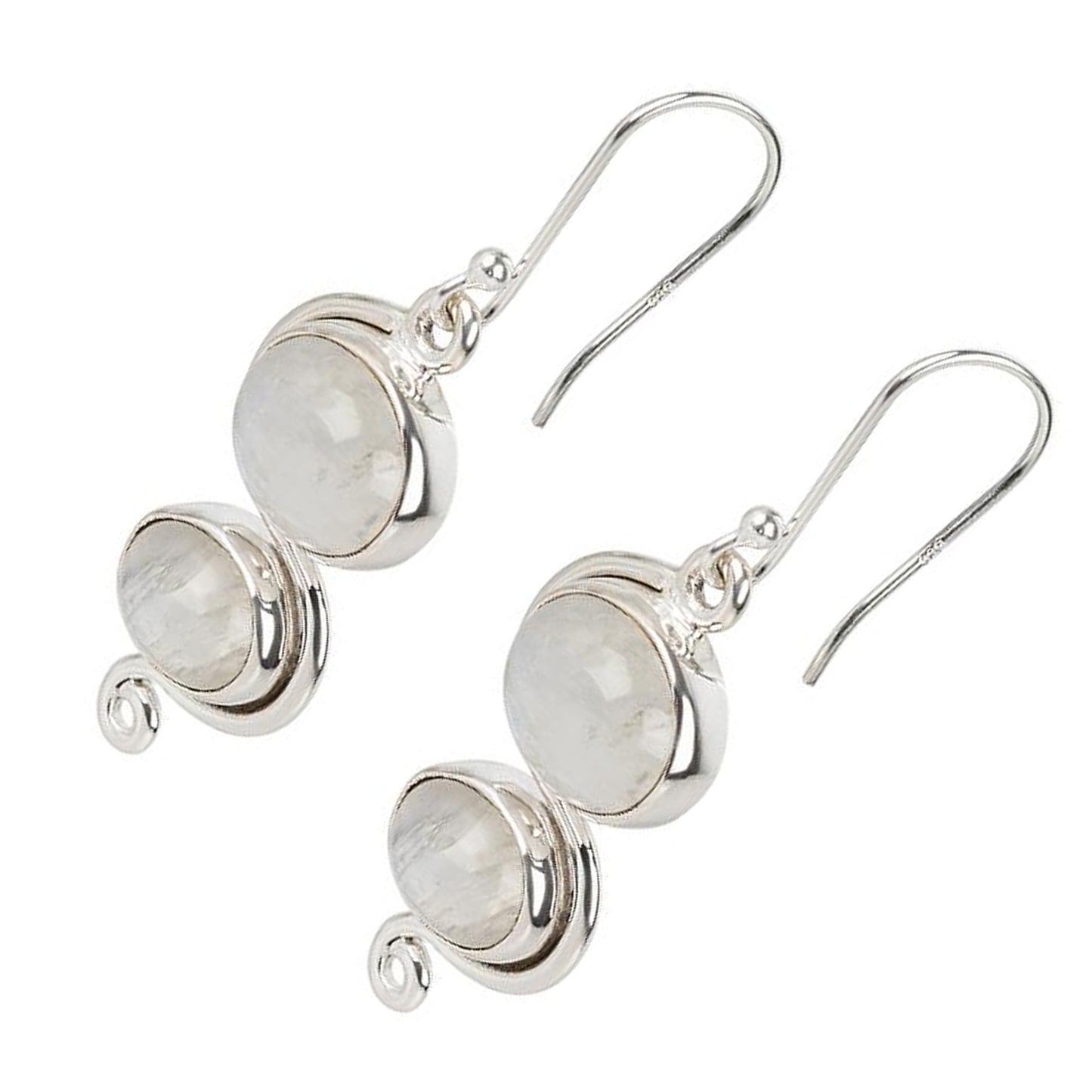 Sterling Silver 925 Rainbow Moonstone Drop & Dangle Earring - Pinctore