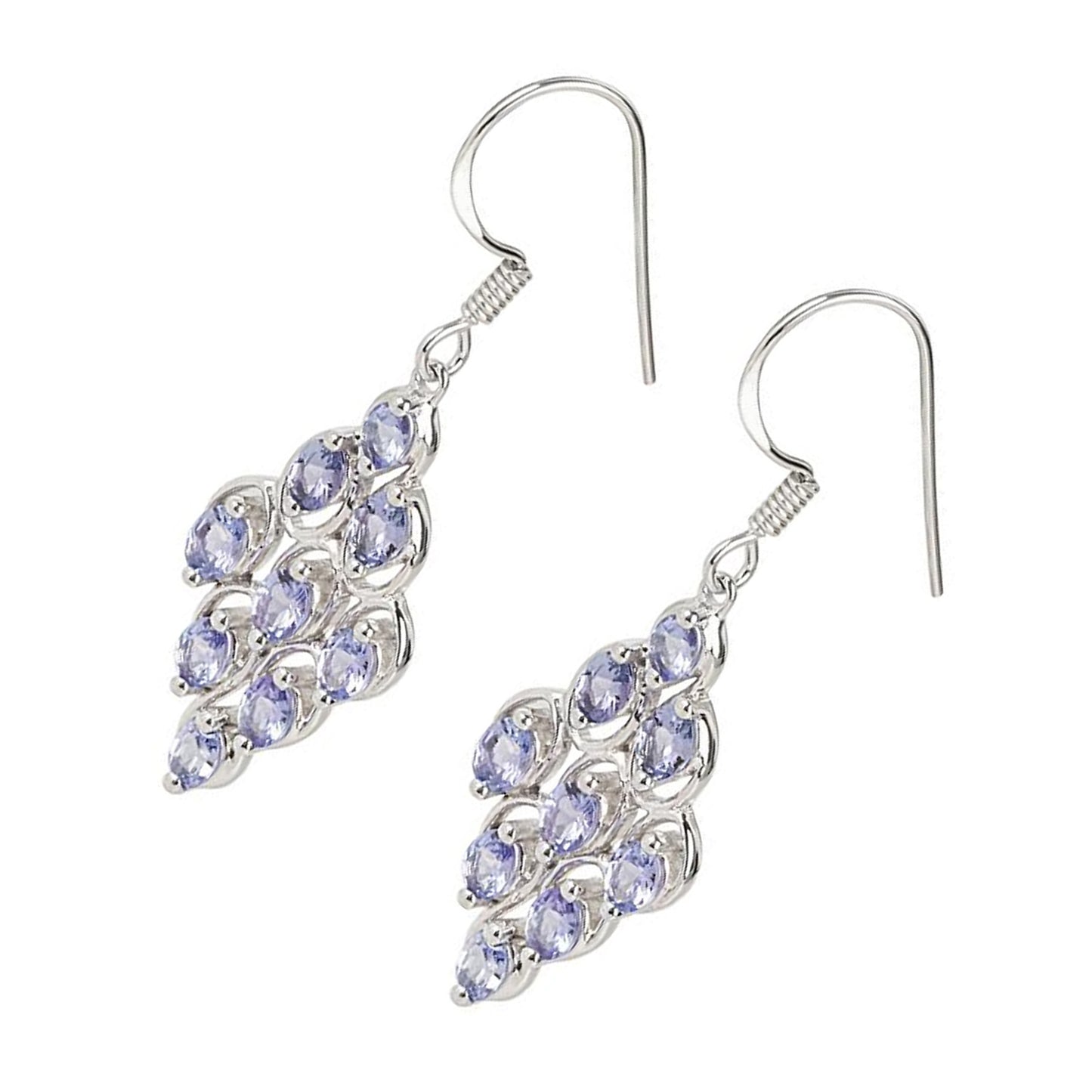 Sterling Silver 925 Tanzanite Drop & Dangle Earring - Pinctore