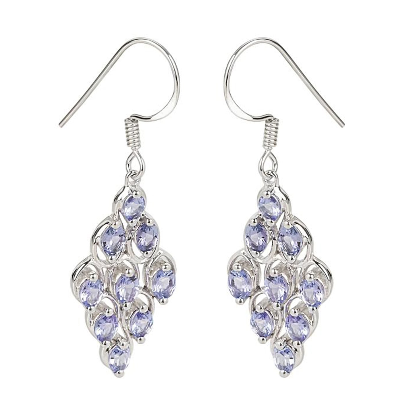 Sterling Silver 925 Tanzanite Drop & Dangle Earring - Pinctore