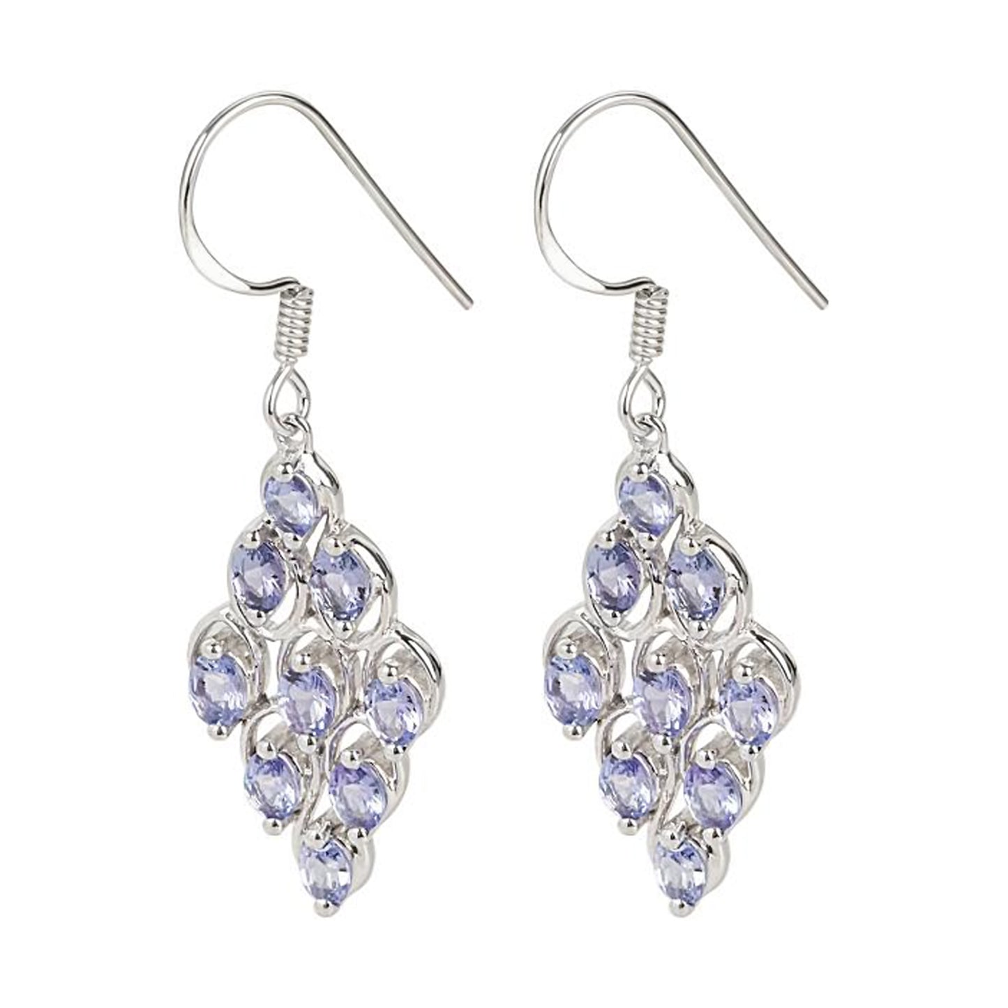 Sterling Silver 925 Tanzanite Drop & Dangle Earring - Pinctore