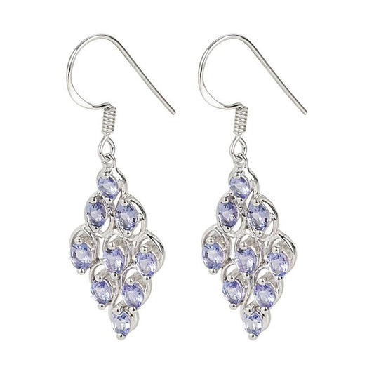 Sterling Silver 925 Tanzanite Drop & Dangle Earring - Pinctore