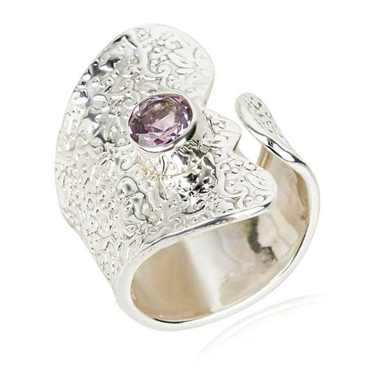 Sterling Silver 925 Brazilian Amethyst Ring - Pinctore
