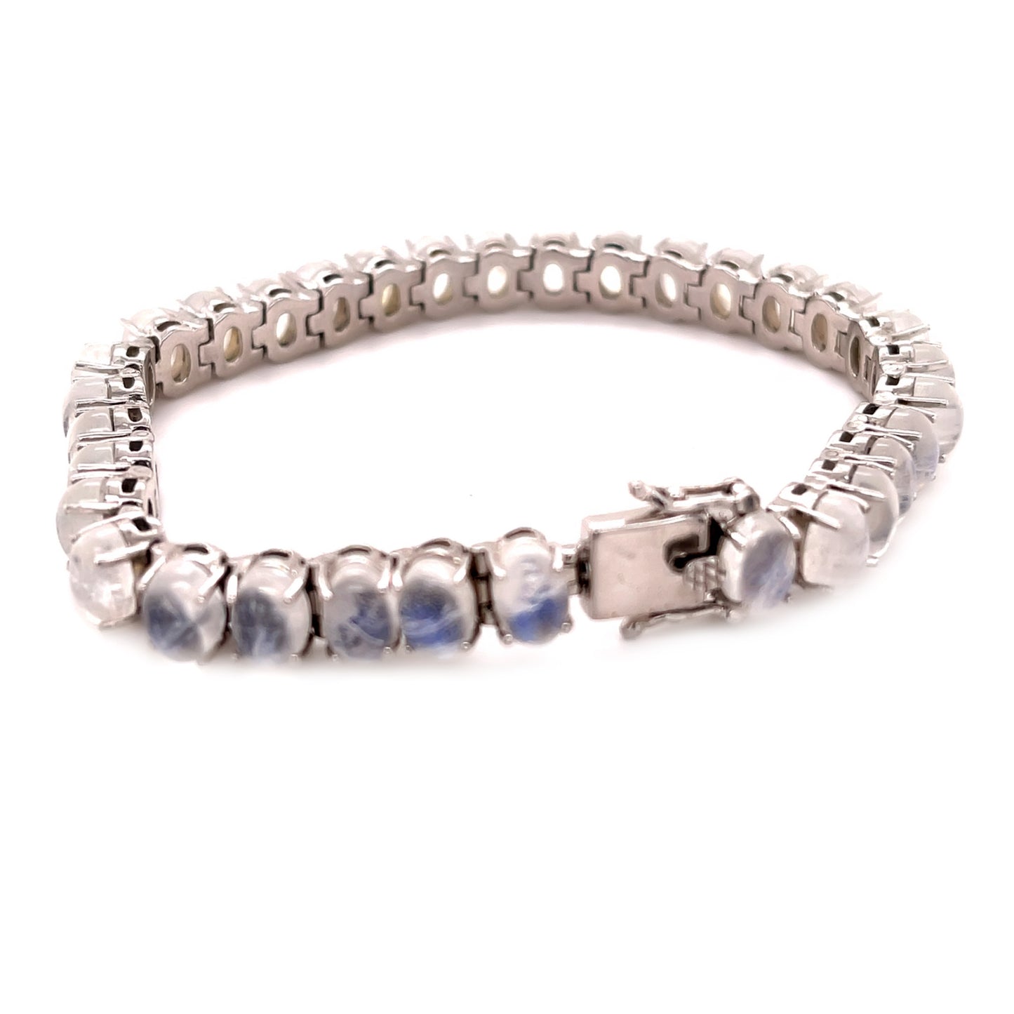 Sterling Silver 925 Rainbow Moonstone Bracelet - Pinctore