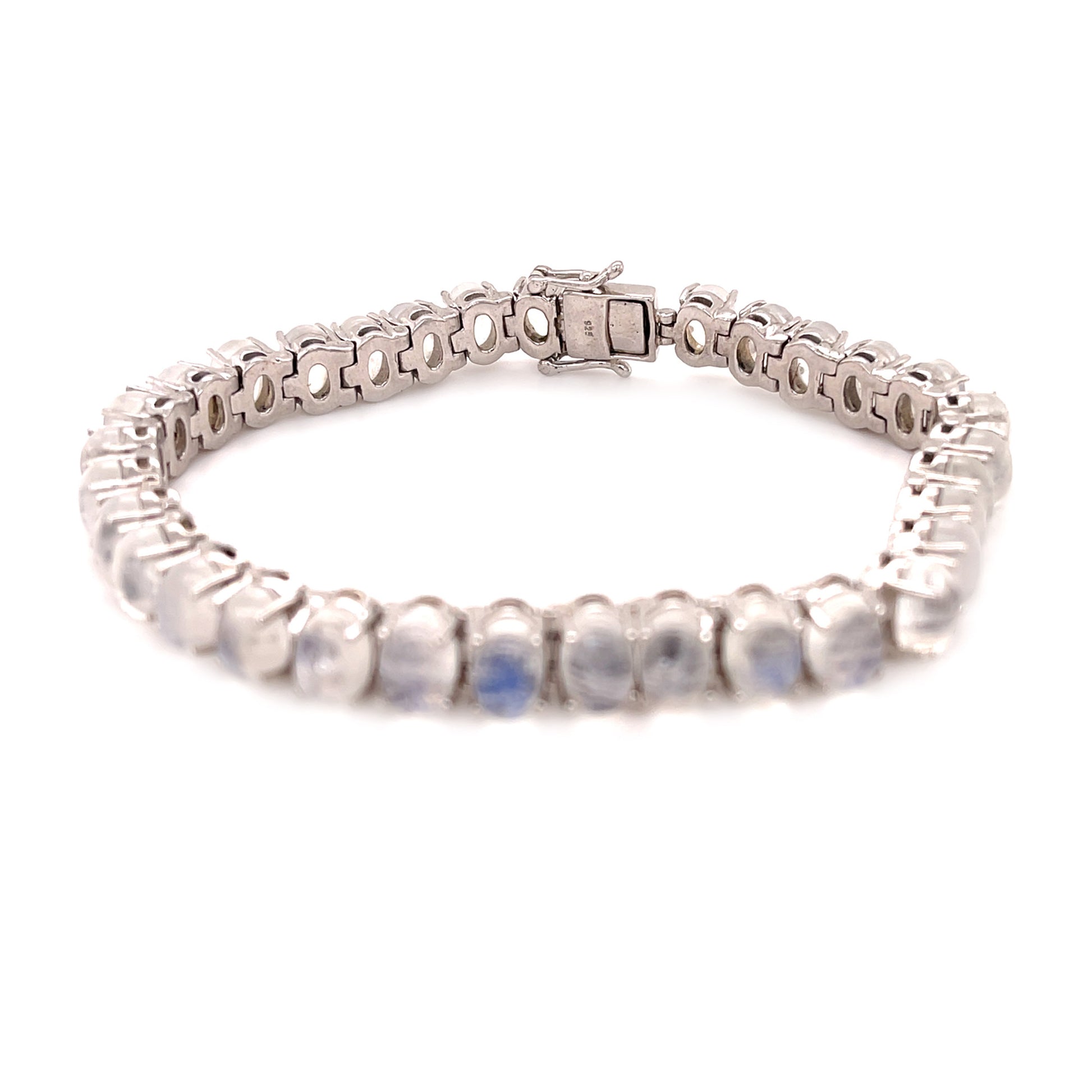 Sterling Silver 925 Rainbow Moonstone Bracelet - Pinctore