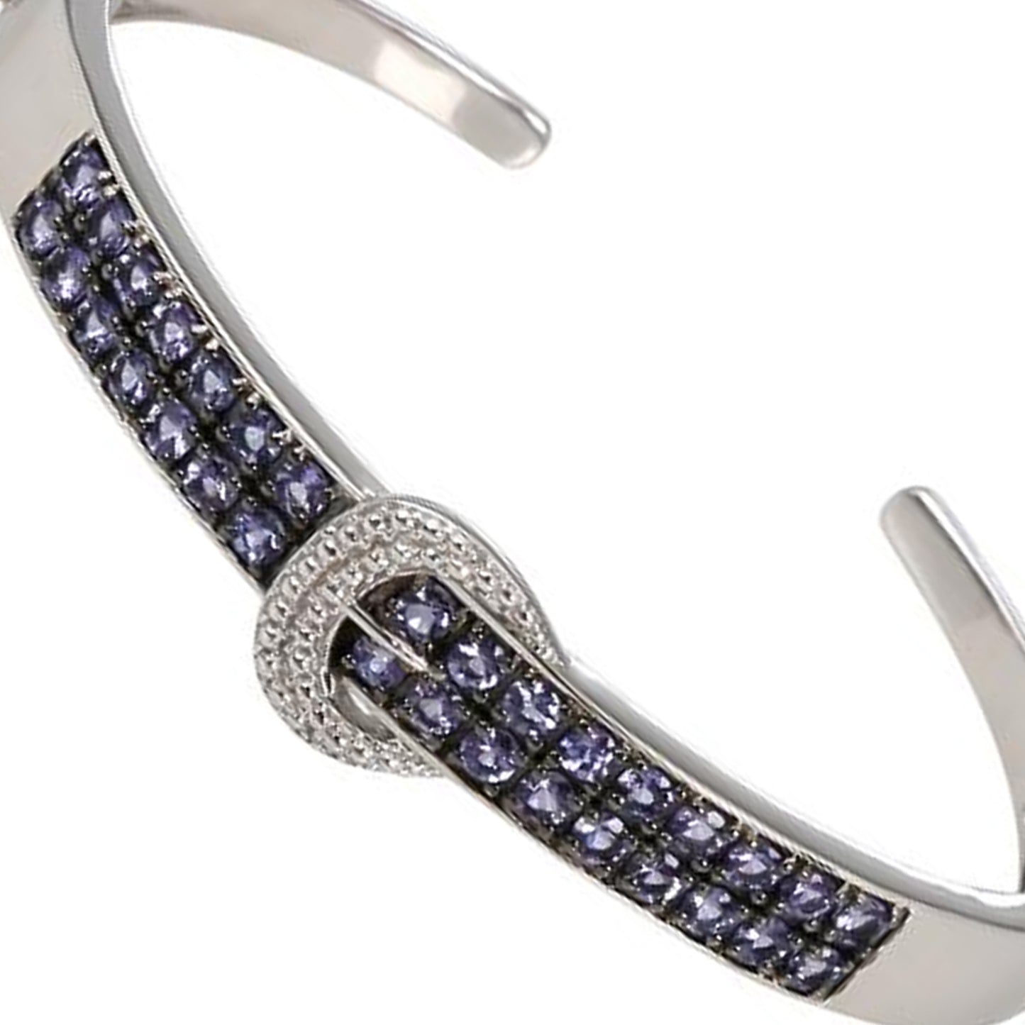 Sterling Silver 925 Tanzanite Bangle - Pinctore