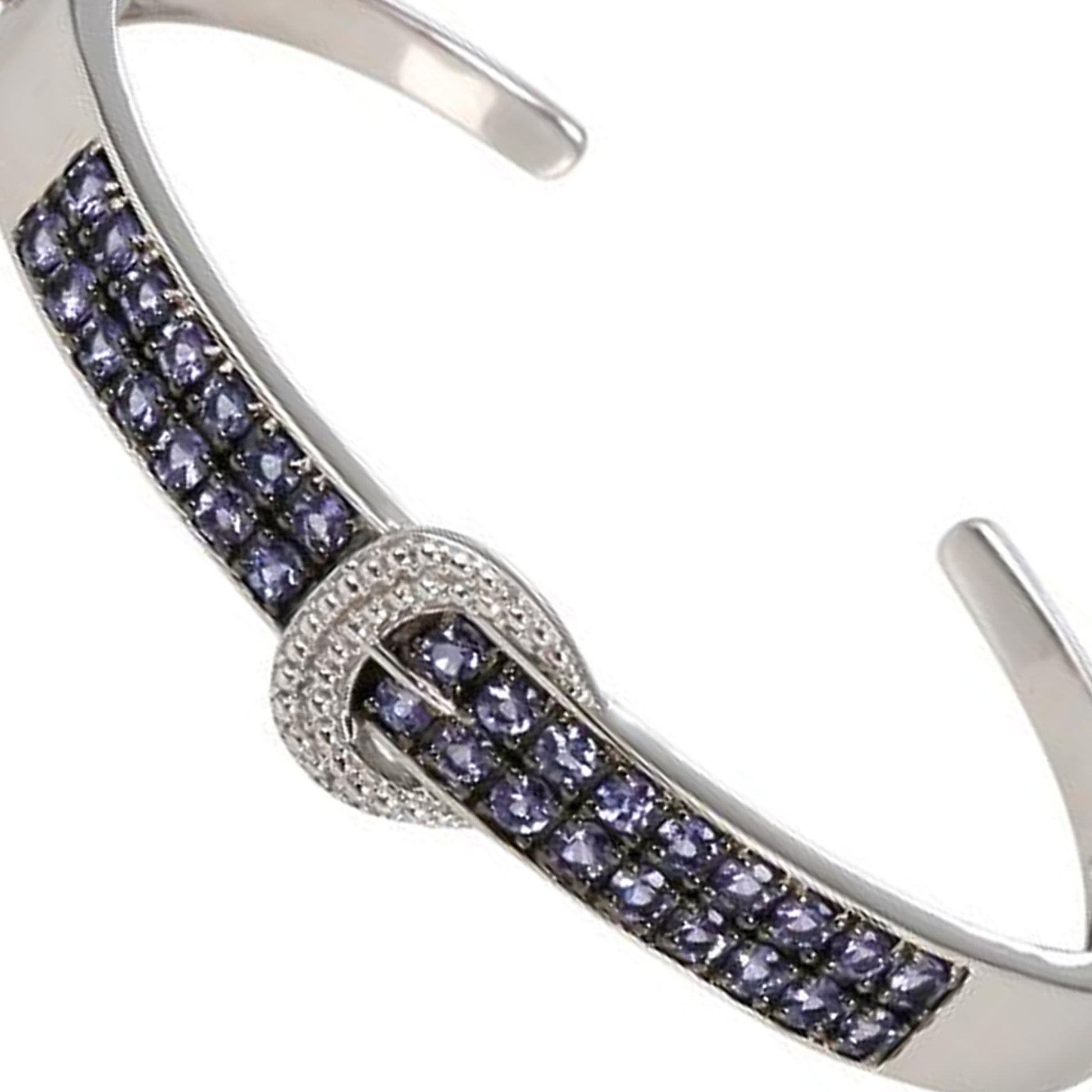 Sterling Silver 925 Tanzanite Bangle - Pinctore