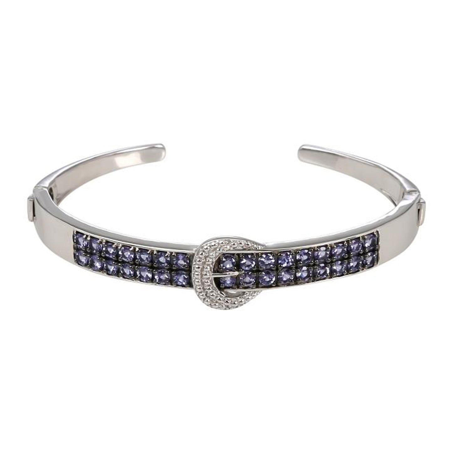 Sterling Silver 925 Tanzanite Bangle - Pinctore