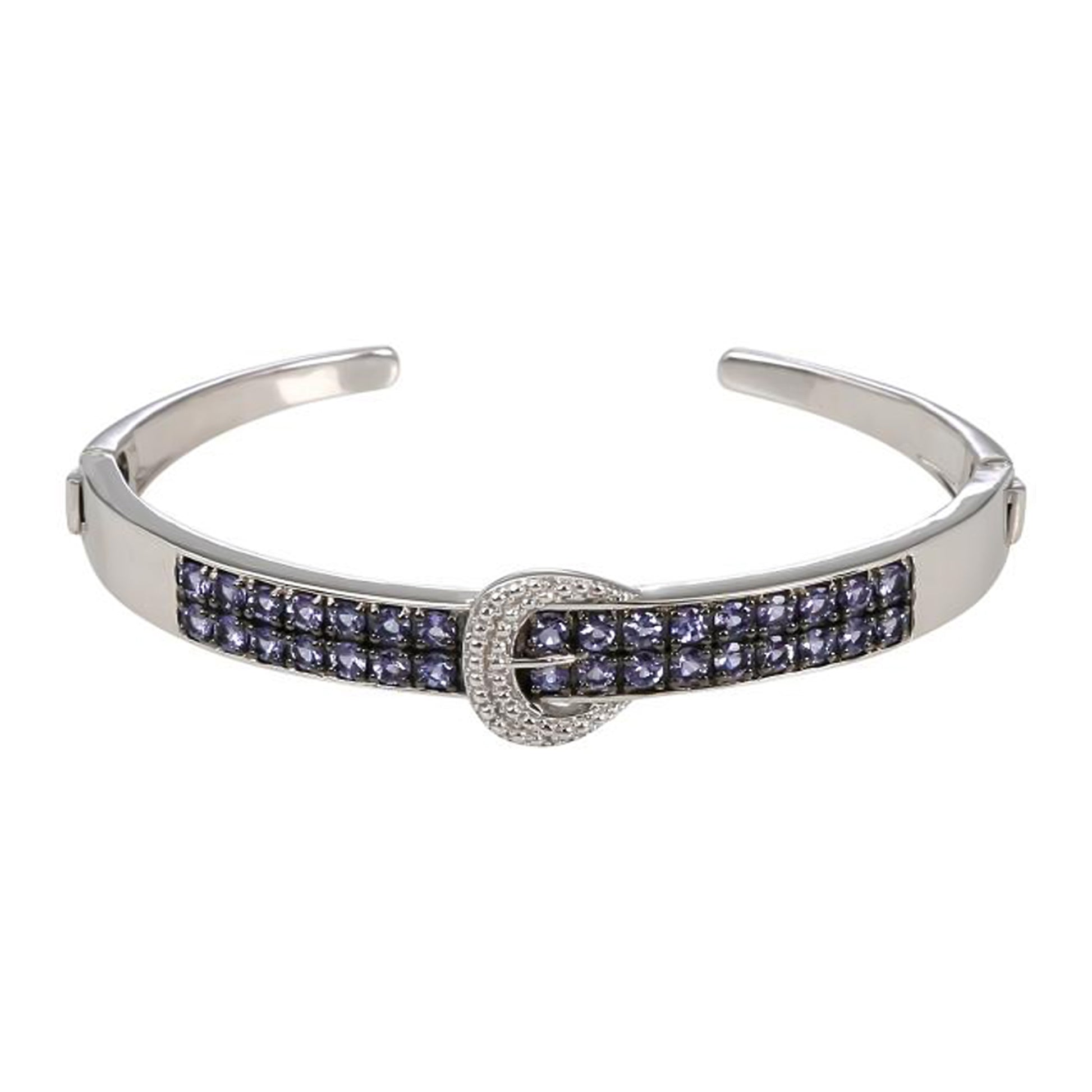 Sterling Silver 925 Tanzanite Bangle - Pinctore