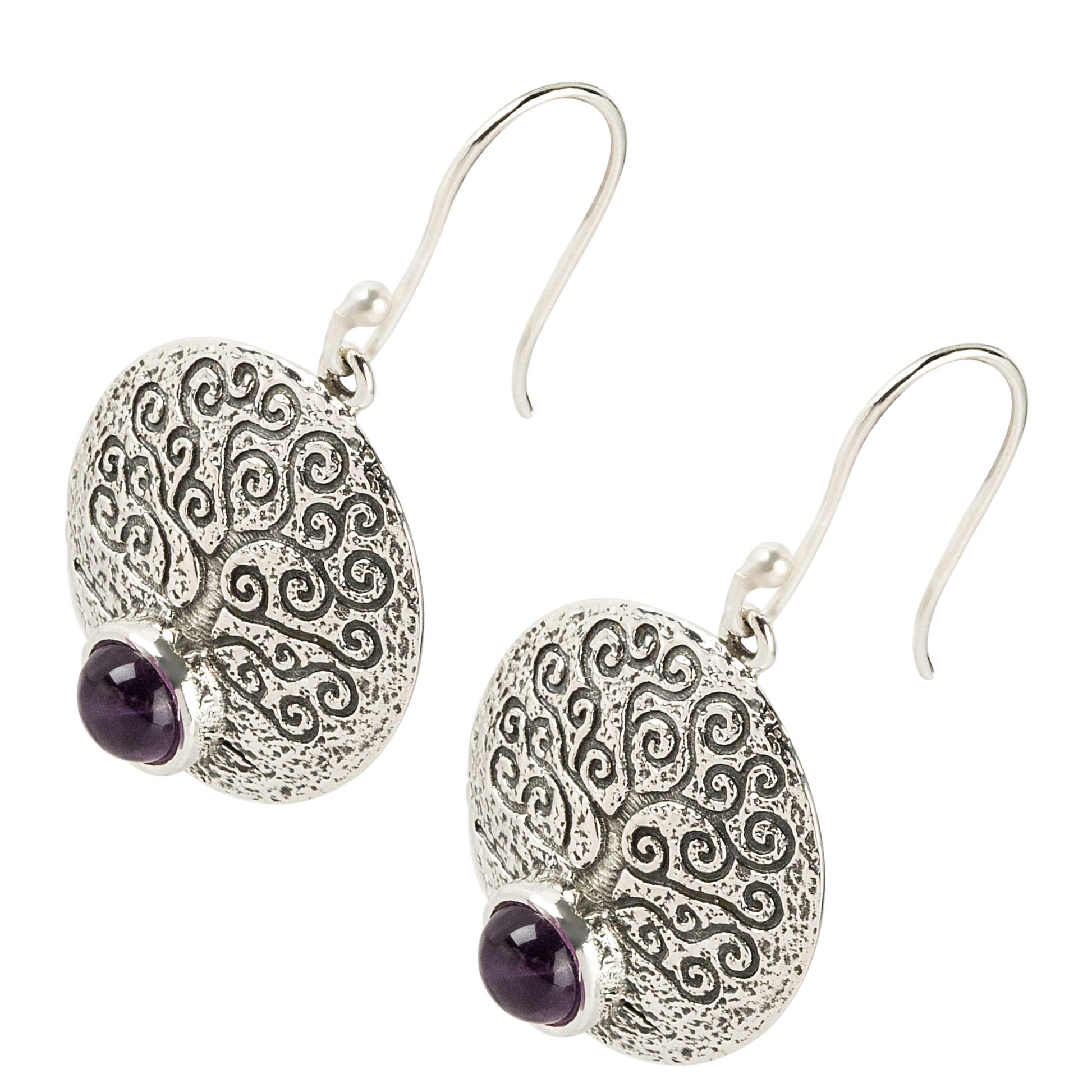 925 Sterling Silver African Amethyst Dangle Earring - Pinctore