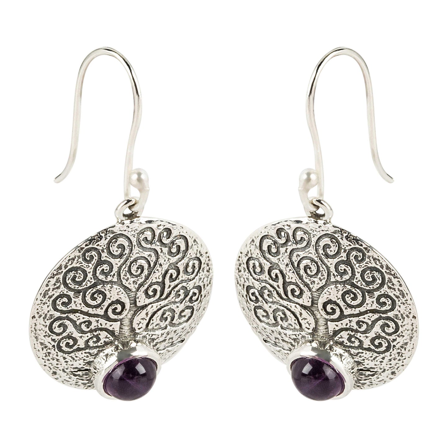 925 Sterling Silver African Amethyst Dangle Earring - Pinctore