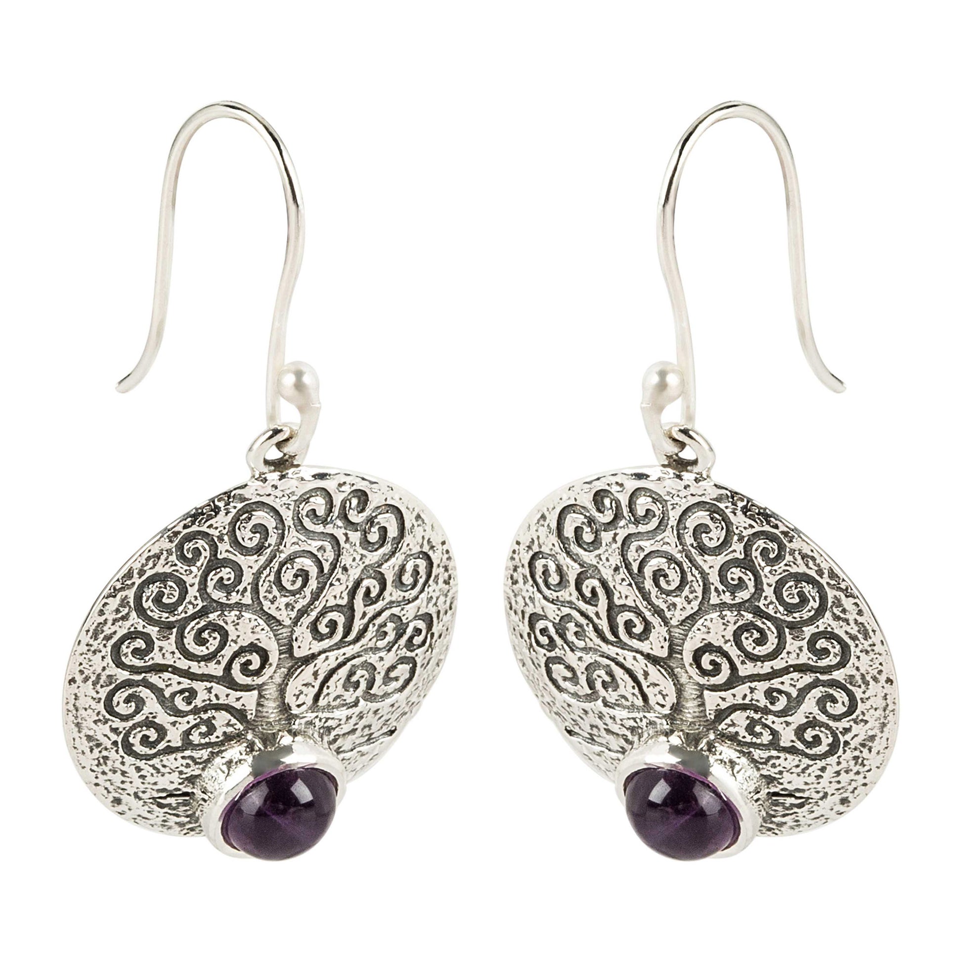 925 Sterling Silver African Amethyst Dangle Earring - Pinctore