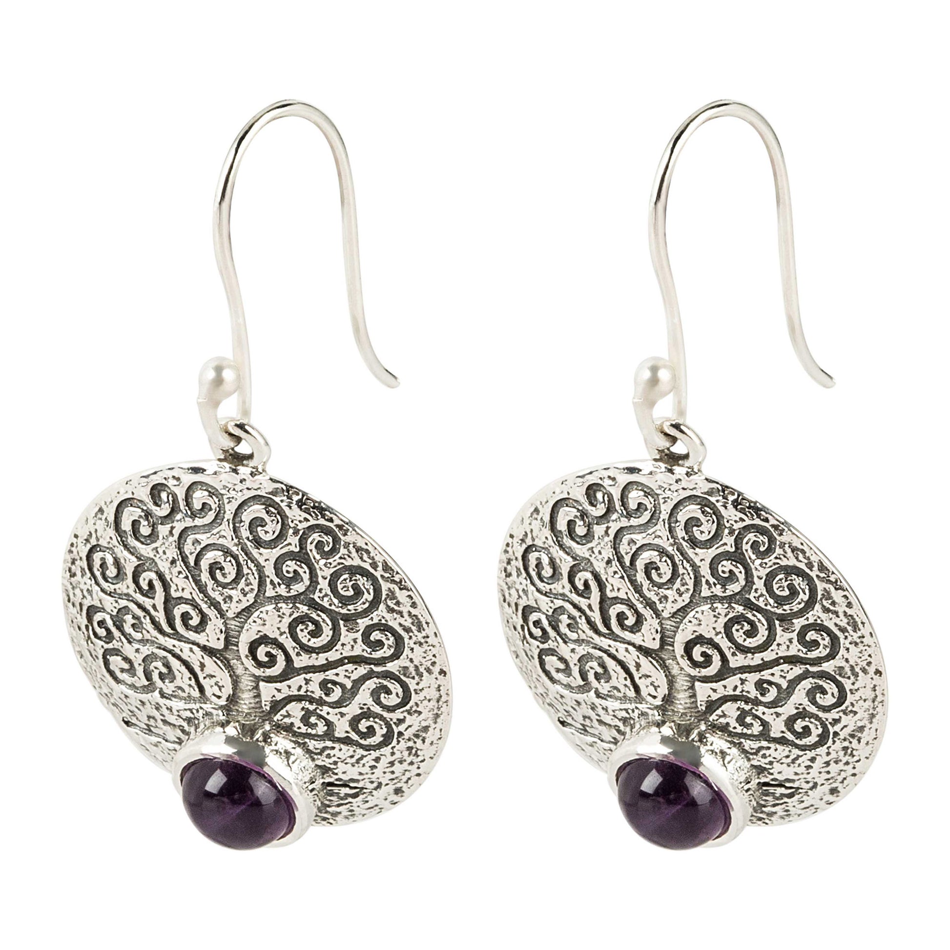 925 Sterling Silver African Amethyst Dangle Earring - Pinctore