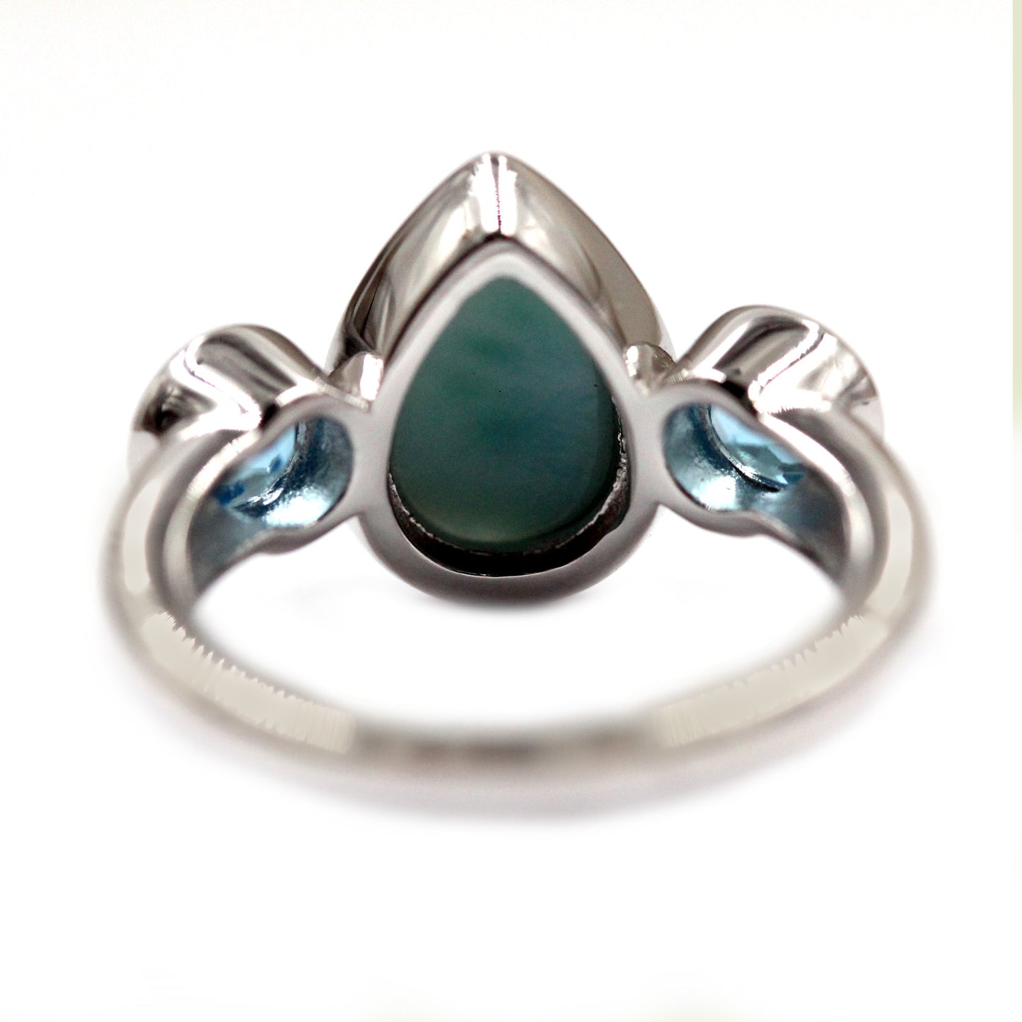 925 Sterling Silver Larimar, Sky Blue Topaz Ring - Pinctore